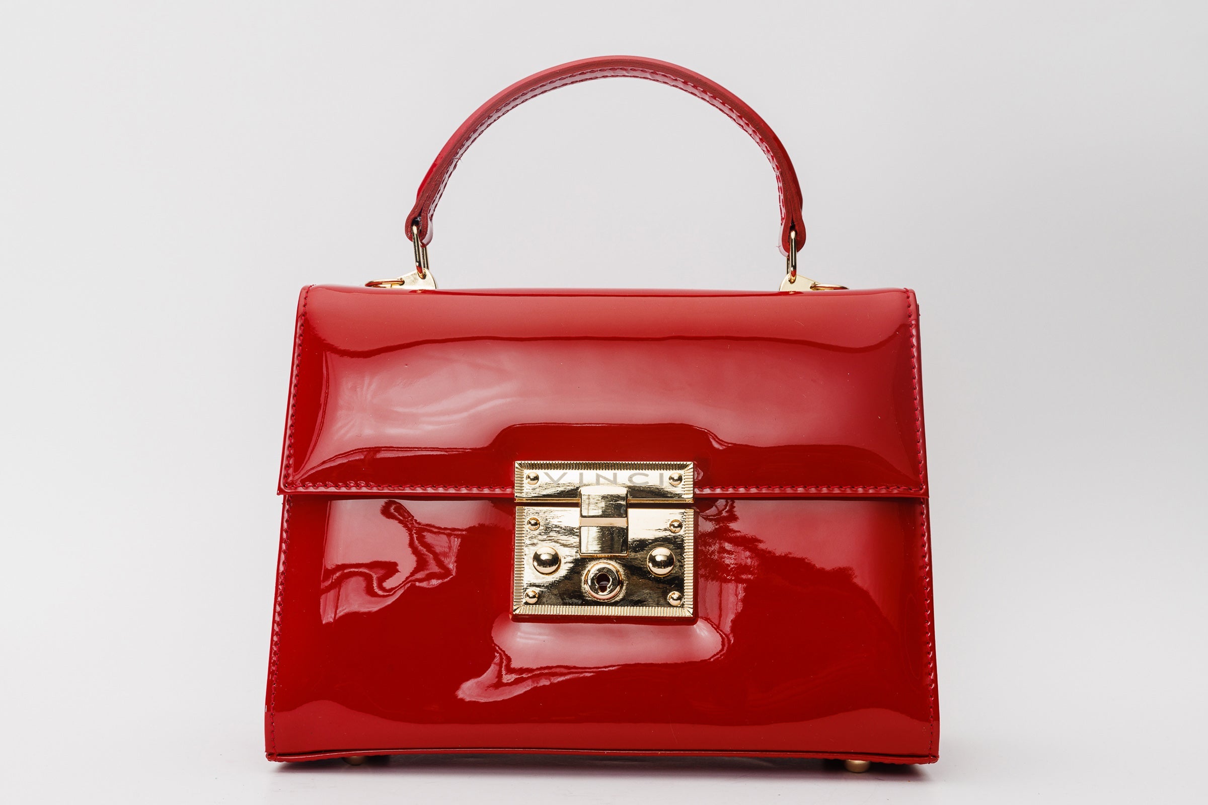 The Ege Red Patent Leather Handbag - Vinci Leather