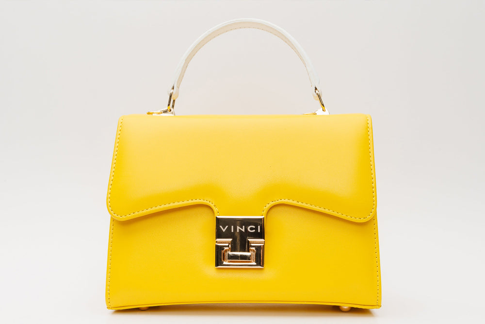 The Duffryn Yellow Leather Handbag - Vinci Leather