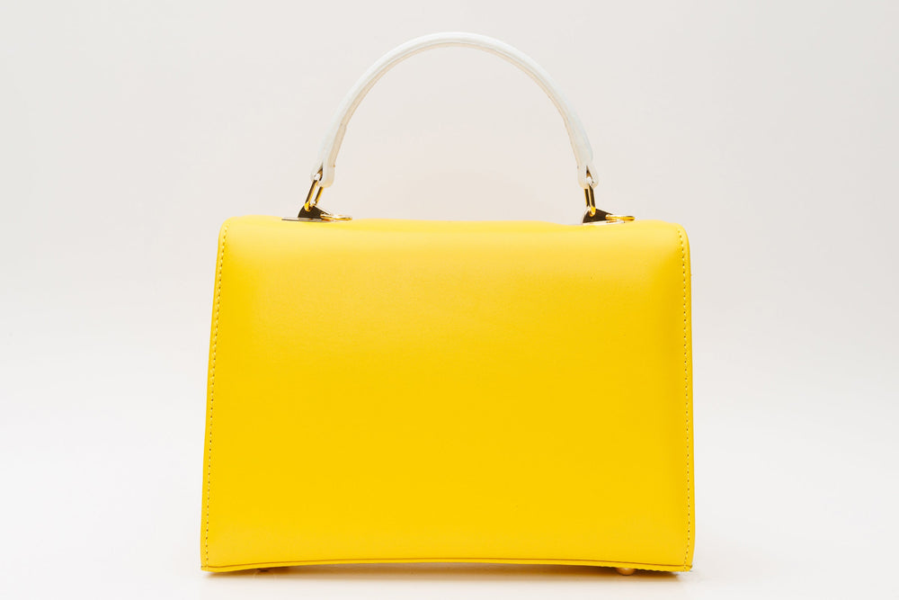 The Duffryn Yellow Leather Handbag - Vinci Leather