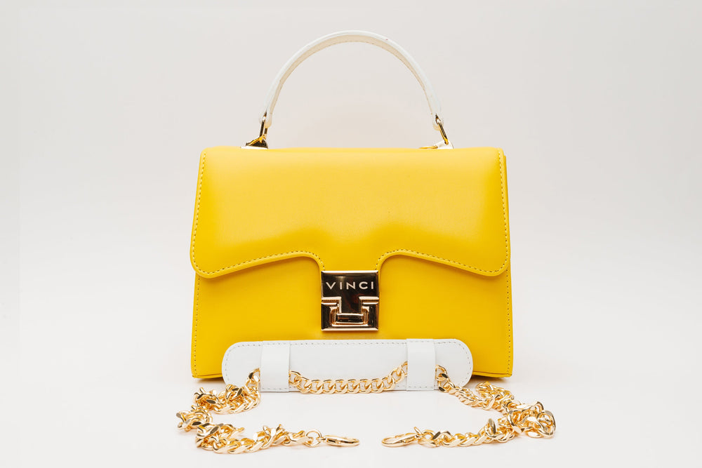The Duffryn Yellow Leather Handbag - Vinci Leather