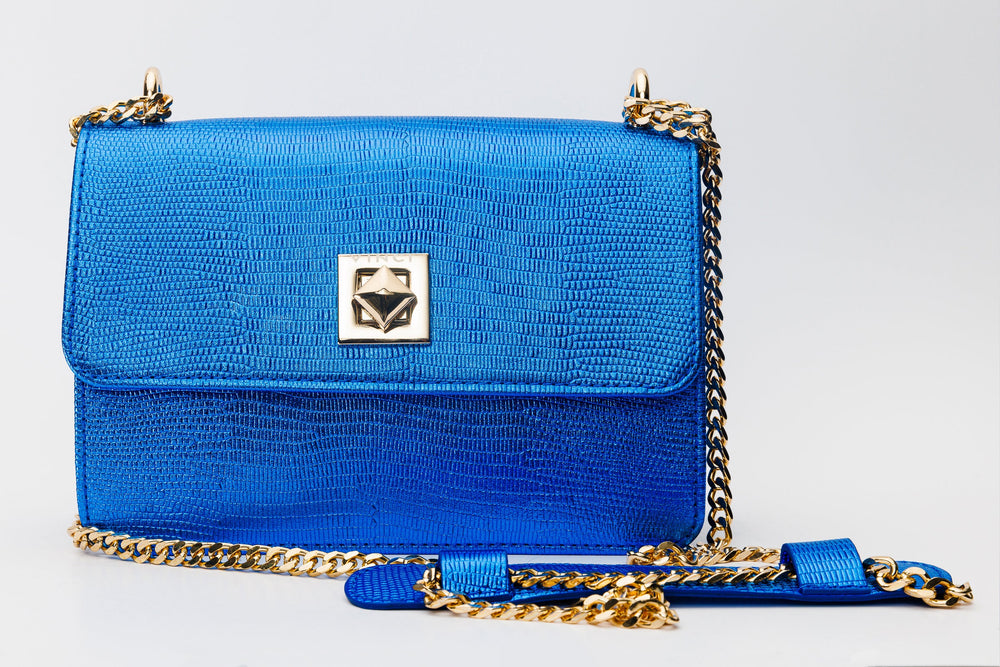 The Maple Sax Blue Leather Handbag - Vinci Leather