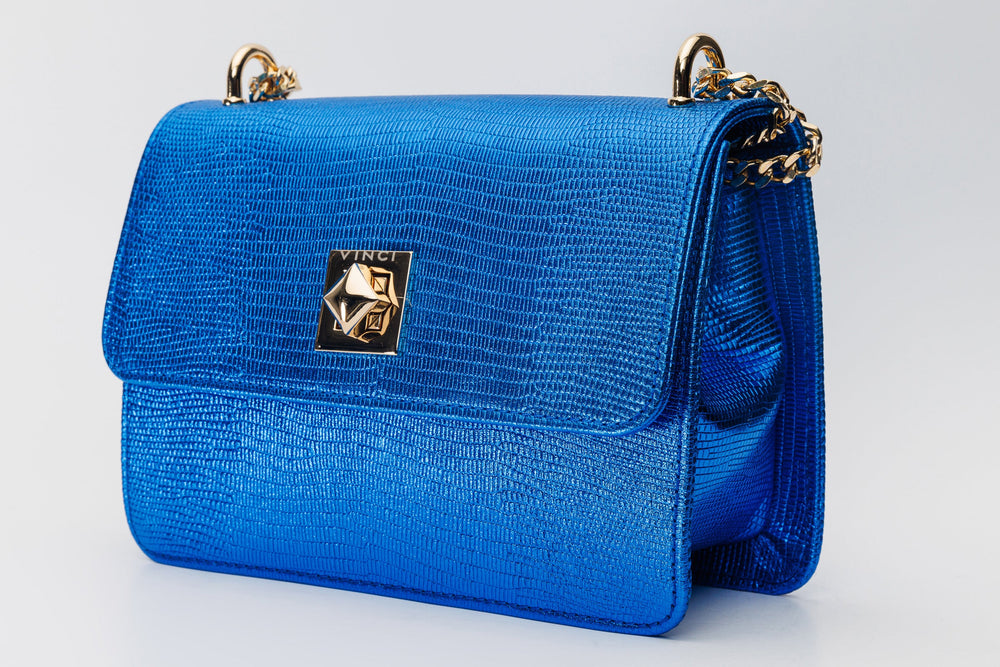 The Maple Sax Blue Leather Handbag - Vinci Leather