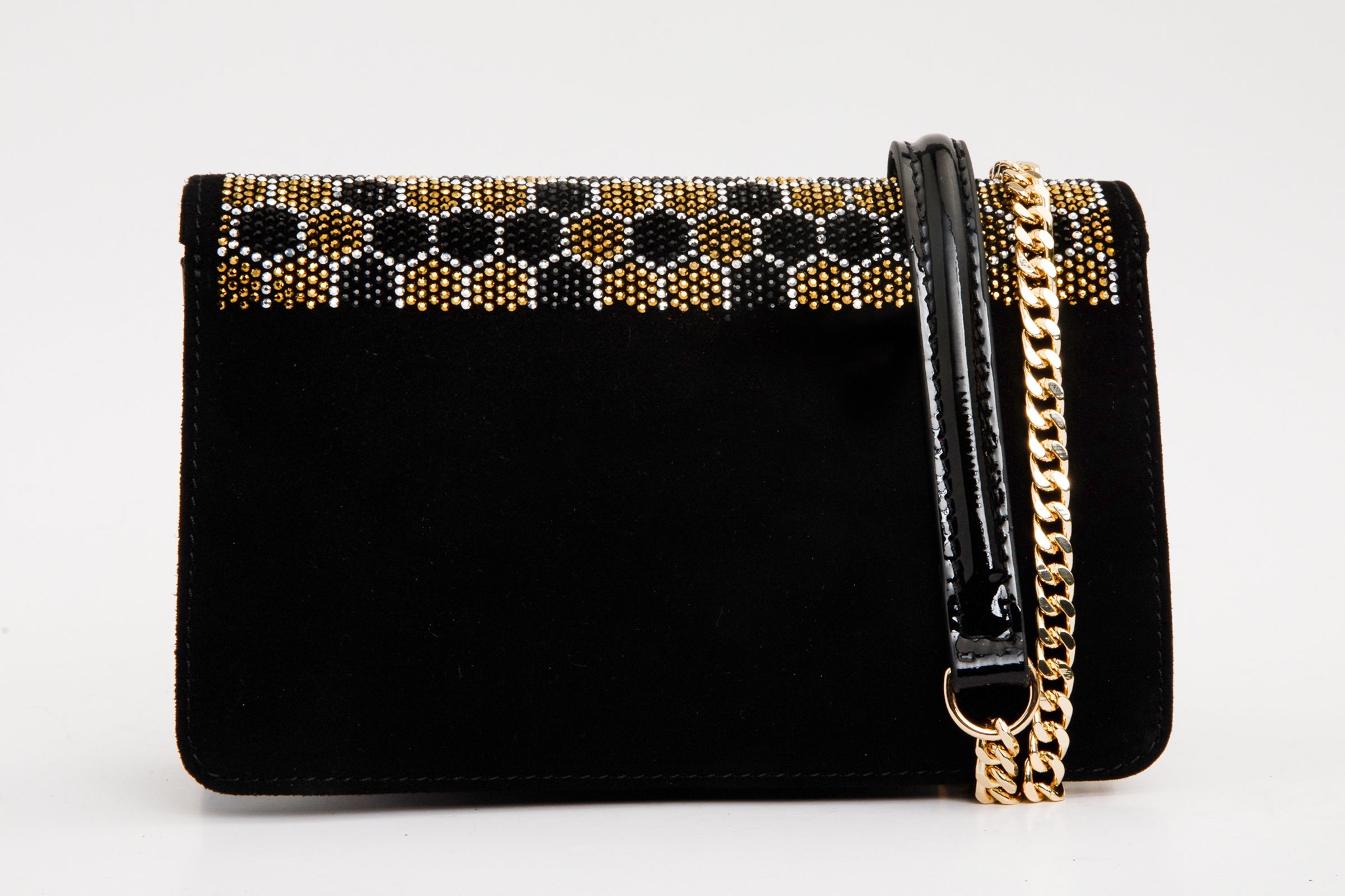 The Bolu Black Glitter Leather Handbag - Vinci Leather