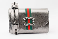 The Afega Silver Leather Handbag - Vinci Leather