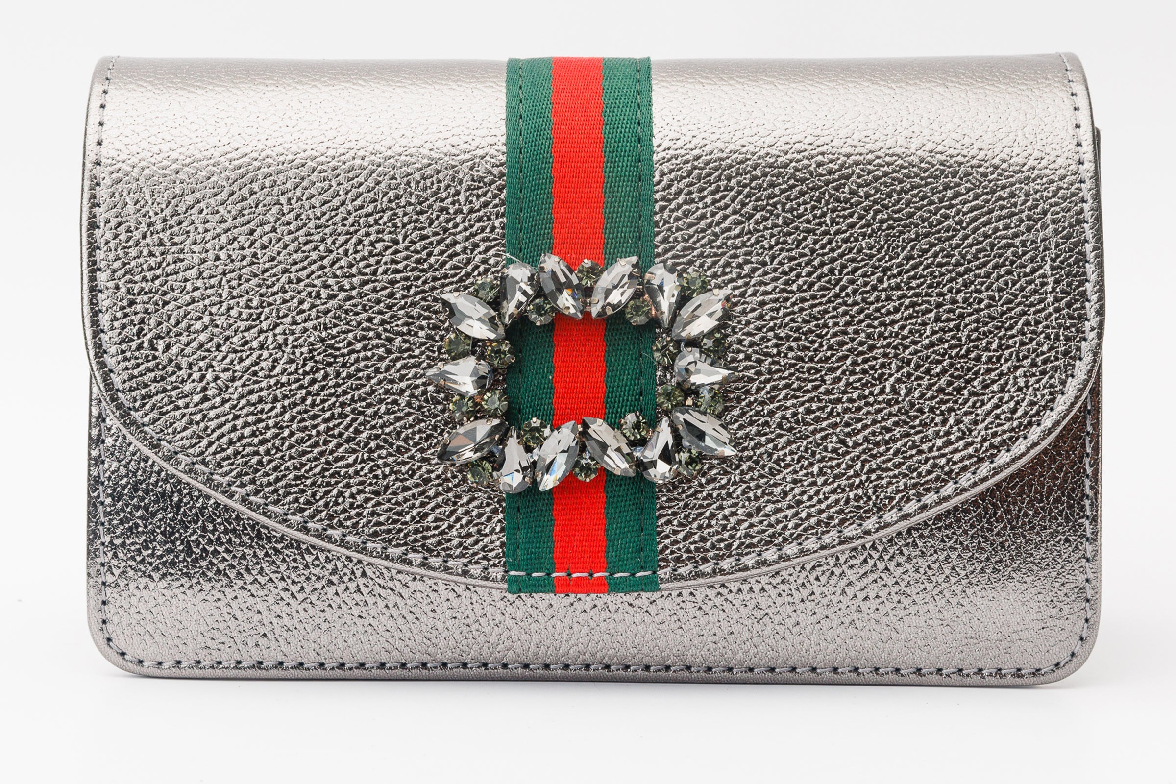 The Afega Silver Leather Handbag - Vinci Leather