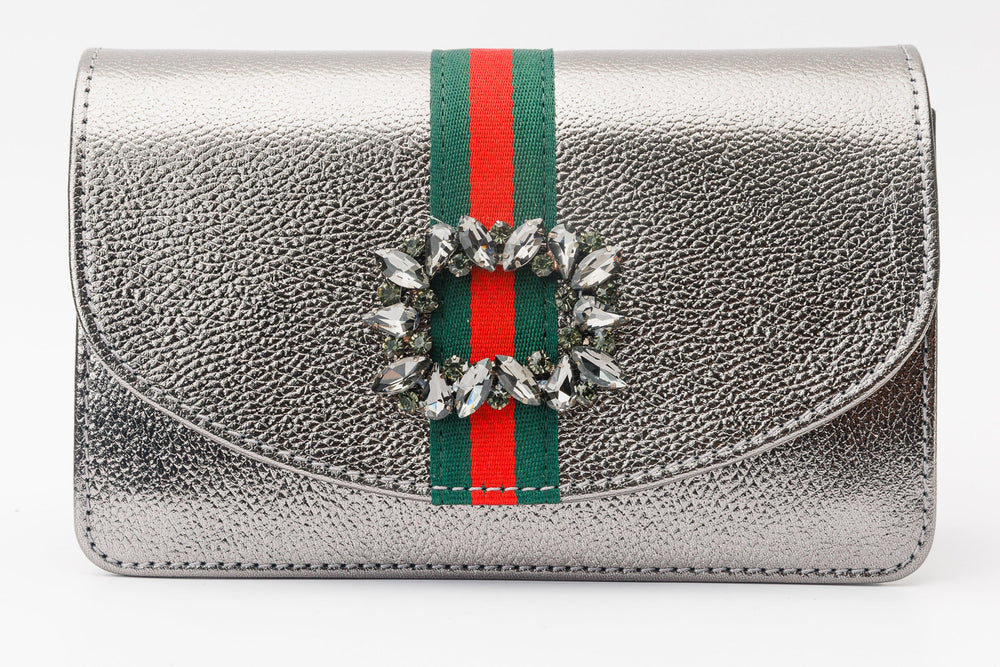 The Afega Silver Leather Handbag - Vinci Leather