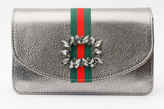 The Afega Silver Leather Handbag - Vinci Leather
