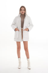 The Liora White Leather Jacket - Vinci Leather