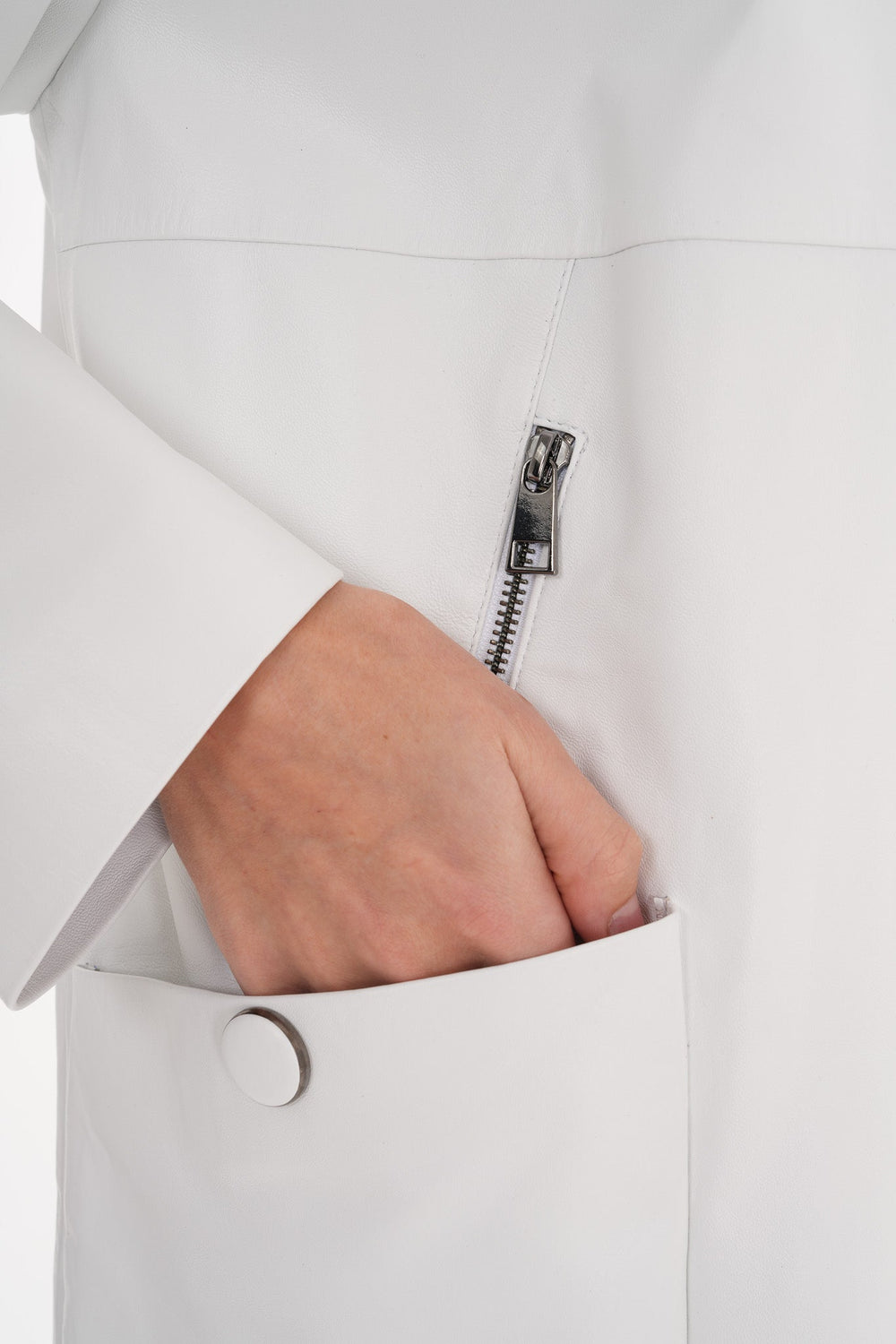 The Liora White Leather Jacket - Vinci Leather