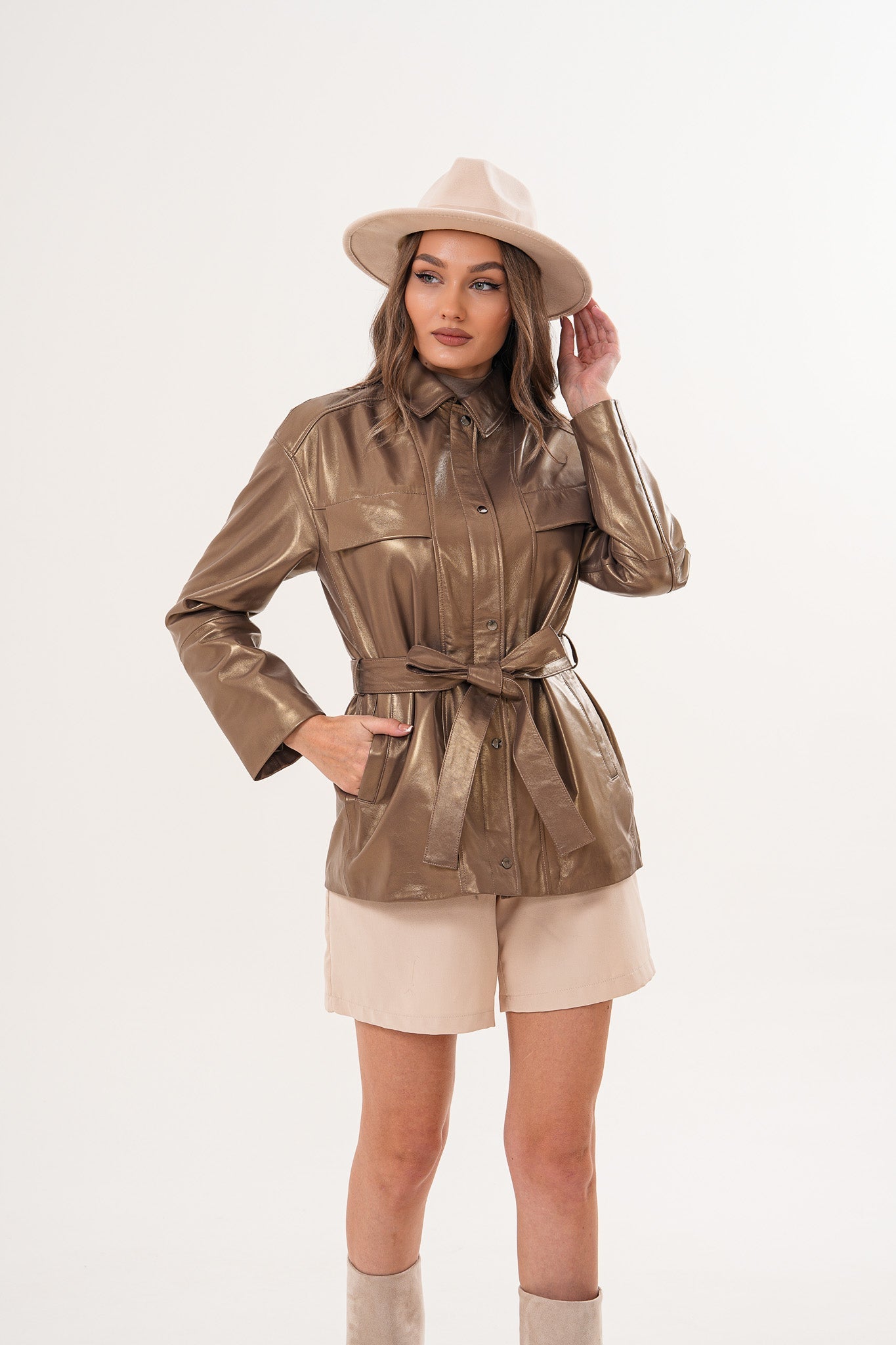 The Vesara Brown Genuine Leather Jacket - Vinci Leather