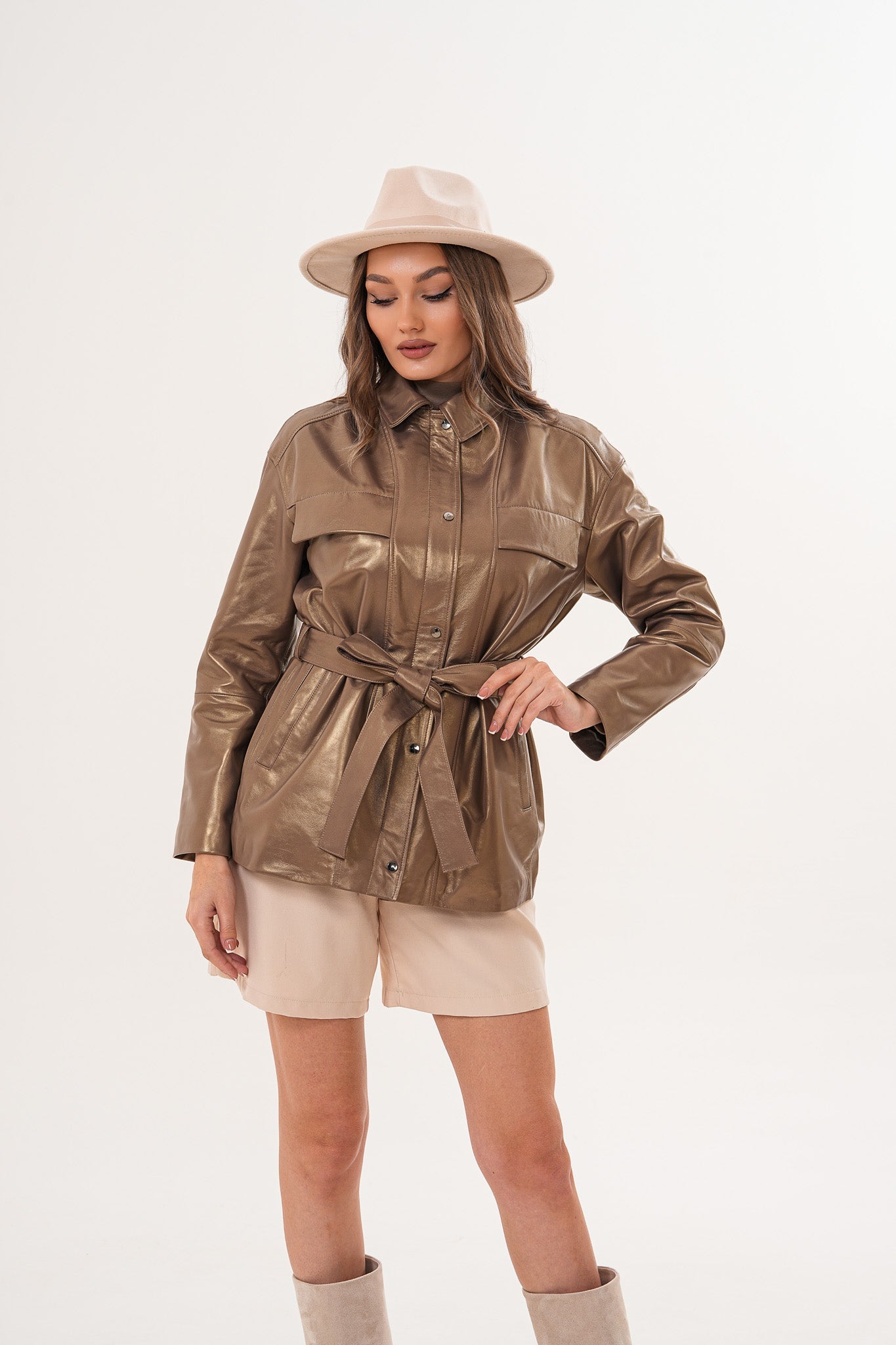 The Vesara Brown Genuine Leather Jacket - Vinci Leather