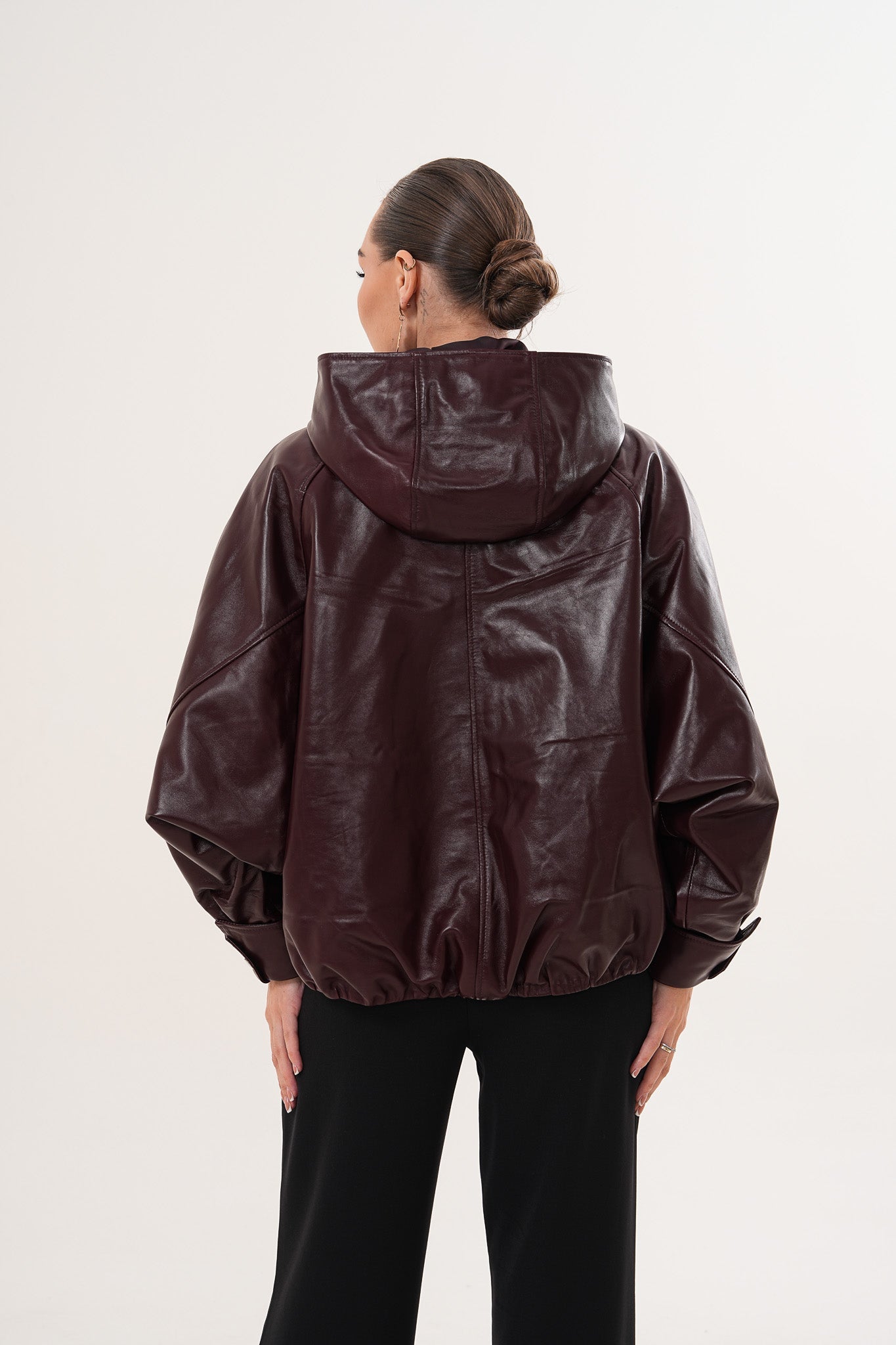 The Marvella Burgundy Leather Jacket - Vinci Leather