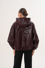 The Marvella Burgundy Leather Jacket - Vinci Leather