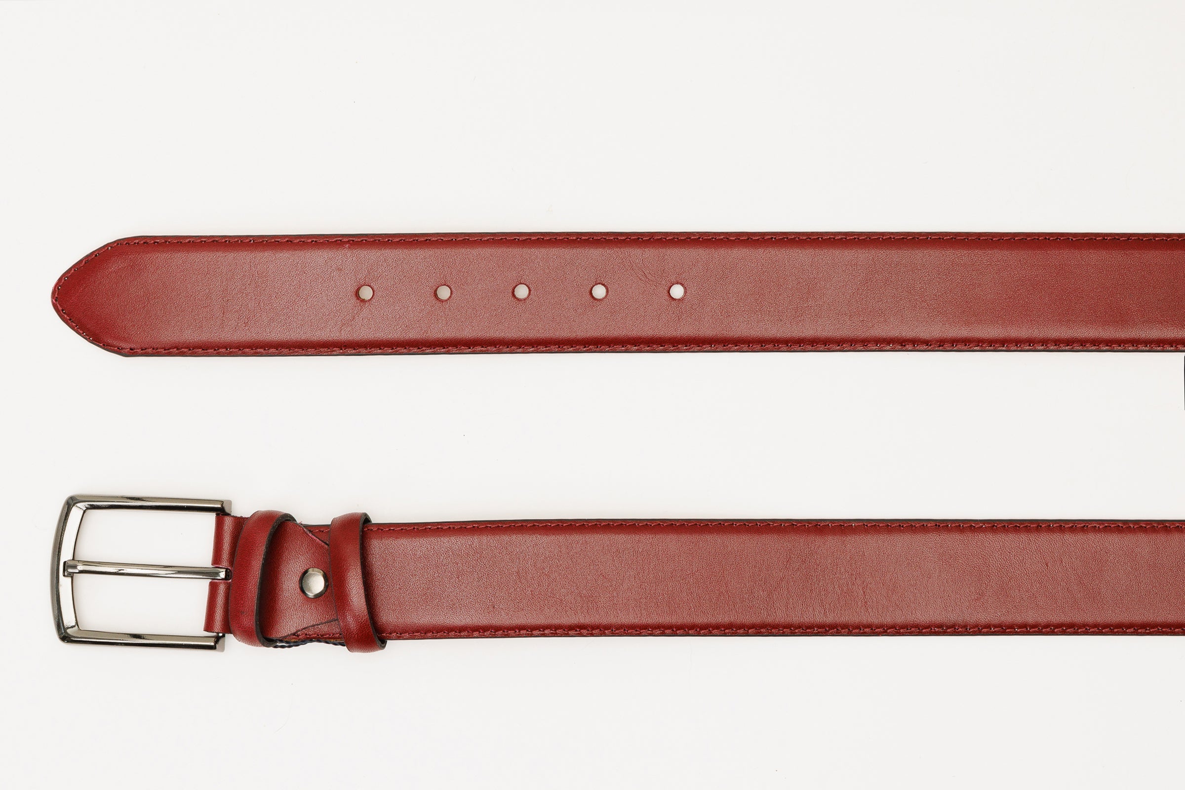 The Royal Hand Craft Burgundy Leather Belt - Vinci Leather