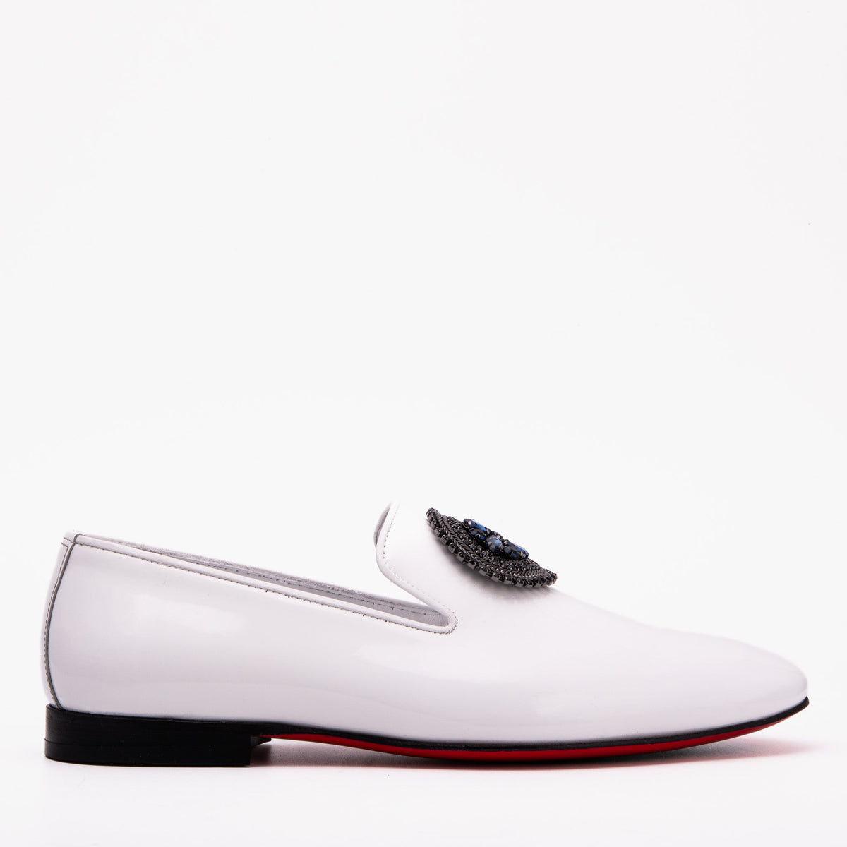 The Pombe White Patent Leather Dress Slip-on Loafer Shoe - Vinci Leather