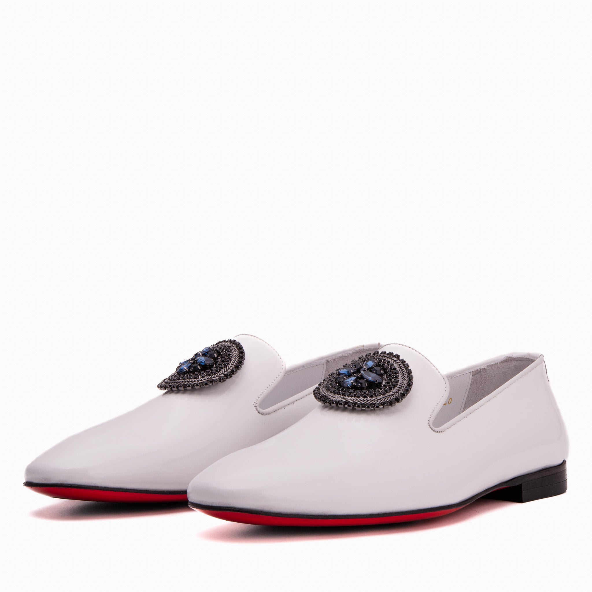 The Pombe White Patent Leather Dress Slip-on Loafer Shoe - Vinci Leather