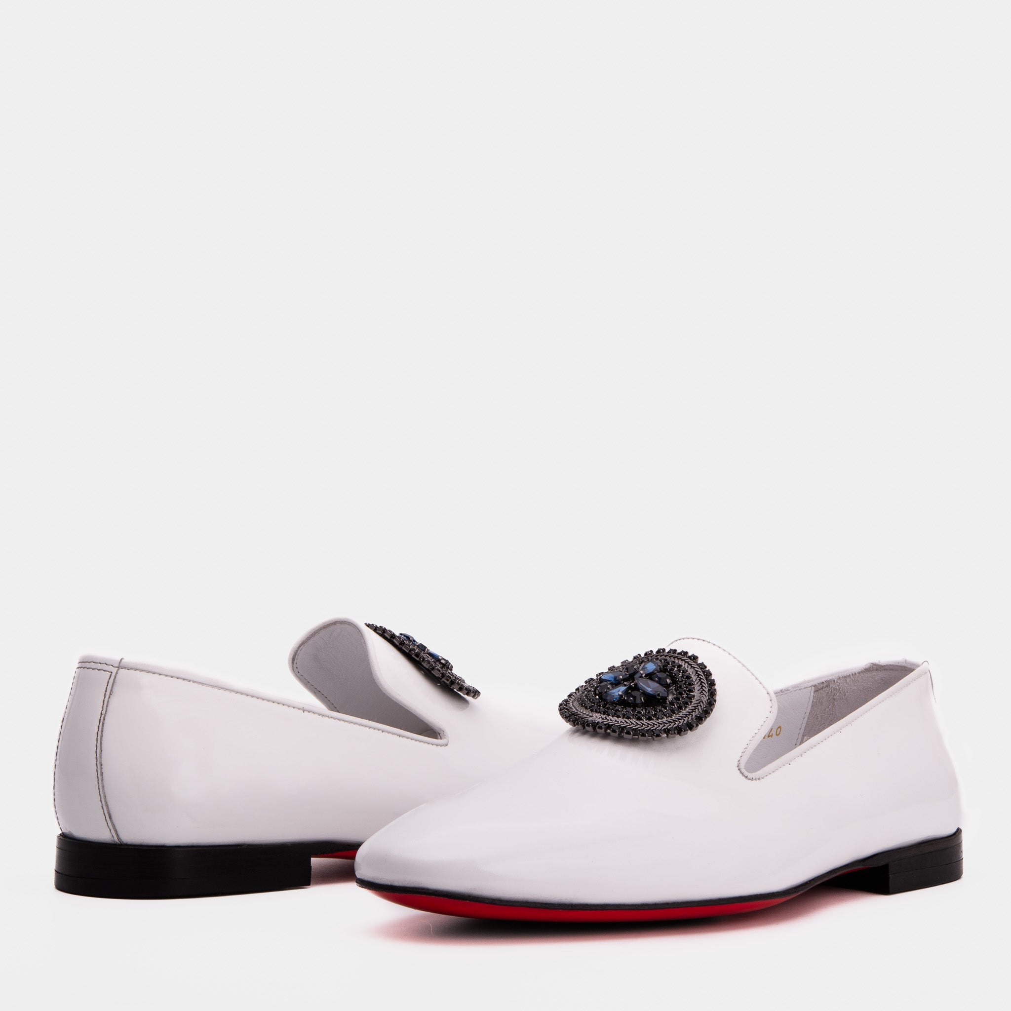 The Pombe White Patent Leather Dress Slip-on Loafer Shoe - Vinci Leather
