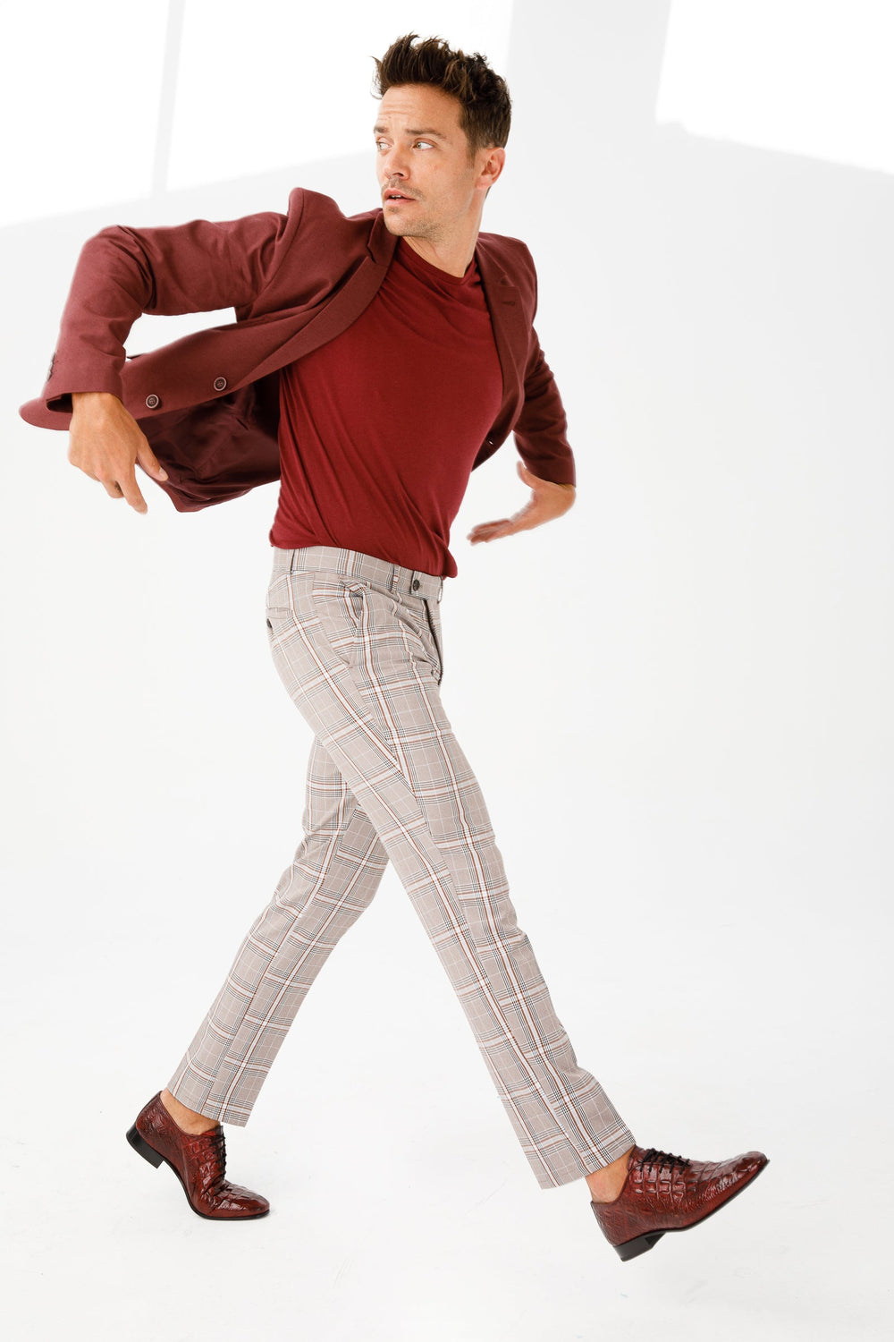 The Randor Burgundy Crocodile Leather Oxford Shoe - Vinci Leather