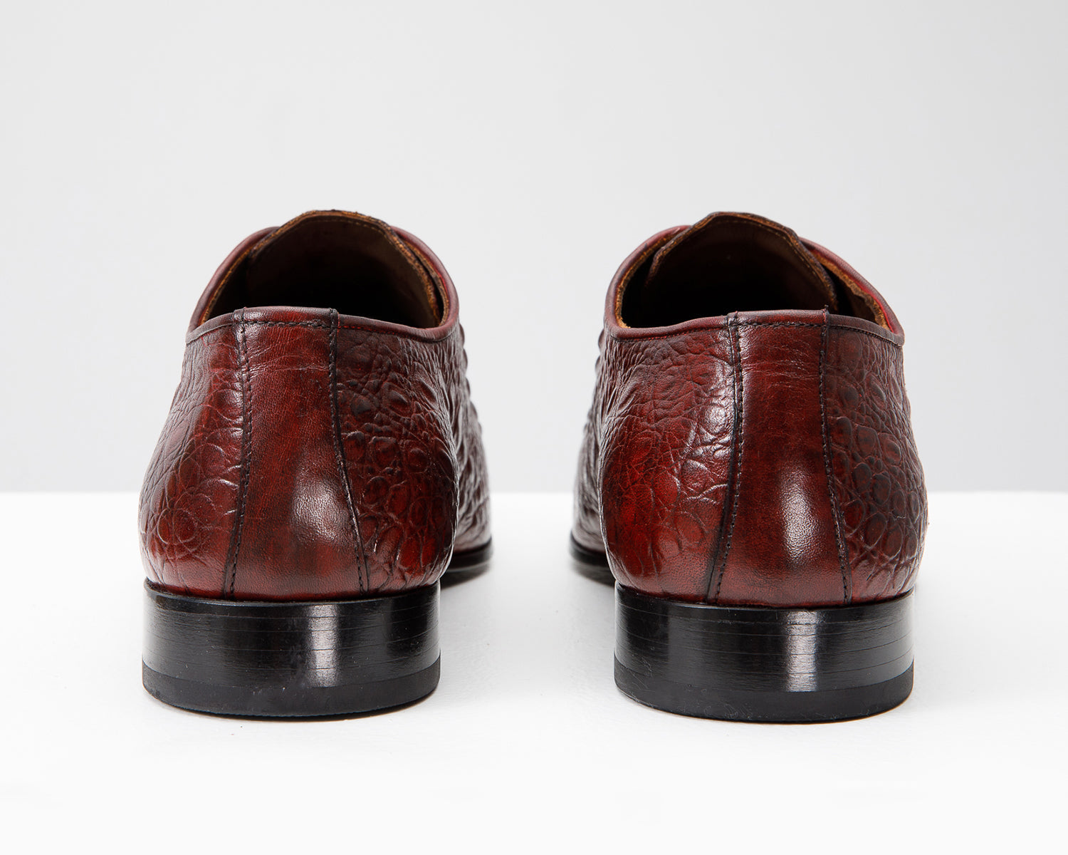 The Randor Burgundy Crocodile Leather Oxford Shoe - Vinci Leather