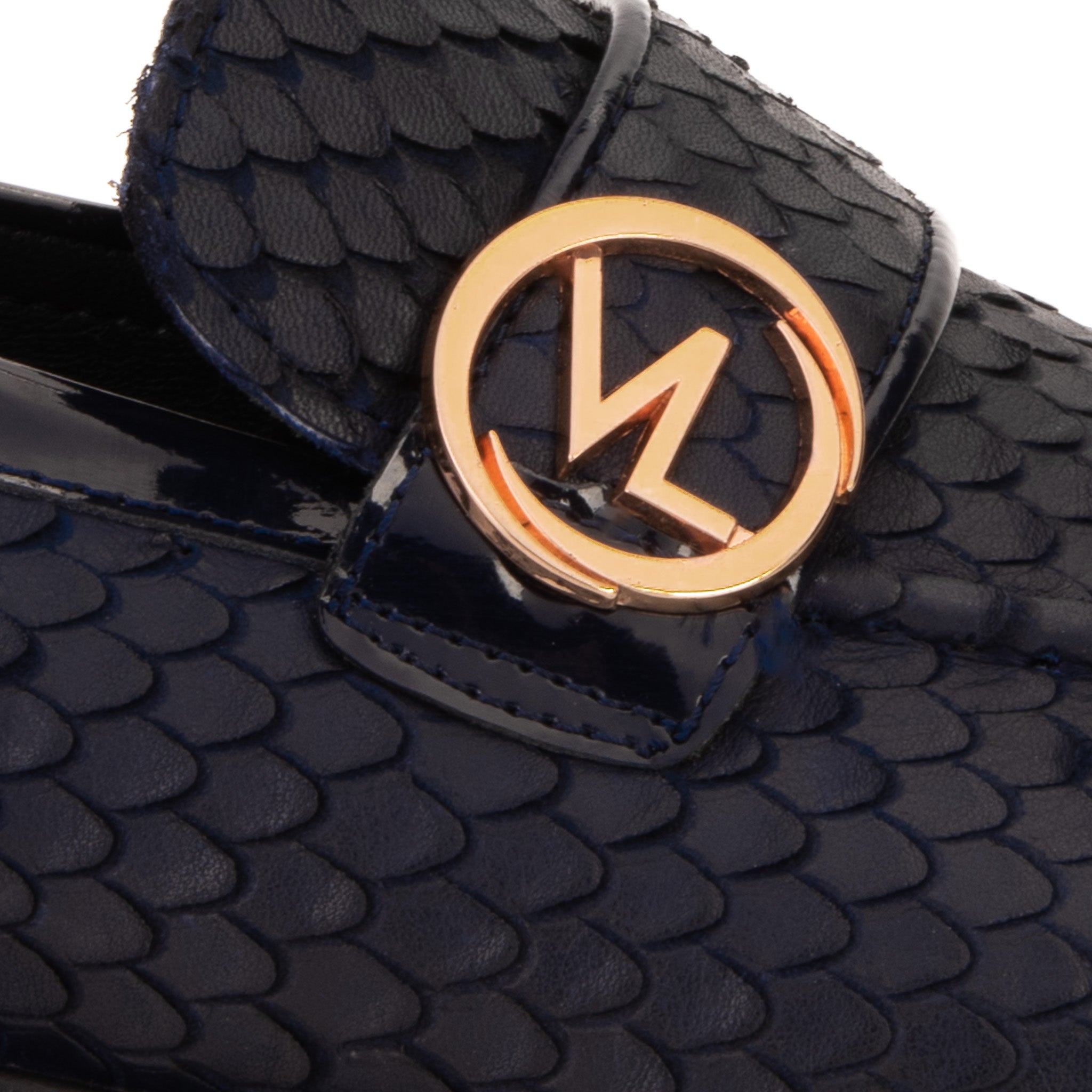 The Monarch Navy Blue Leather Dress Shoe - Vinci Leather