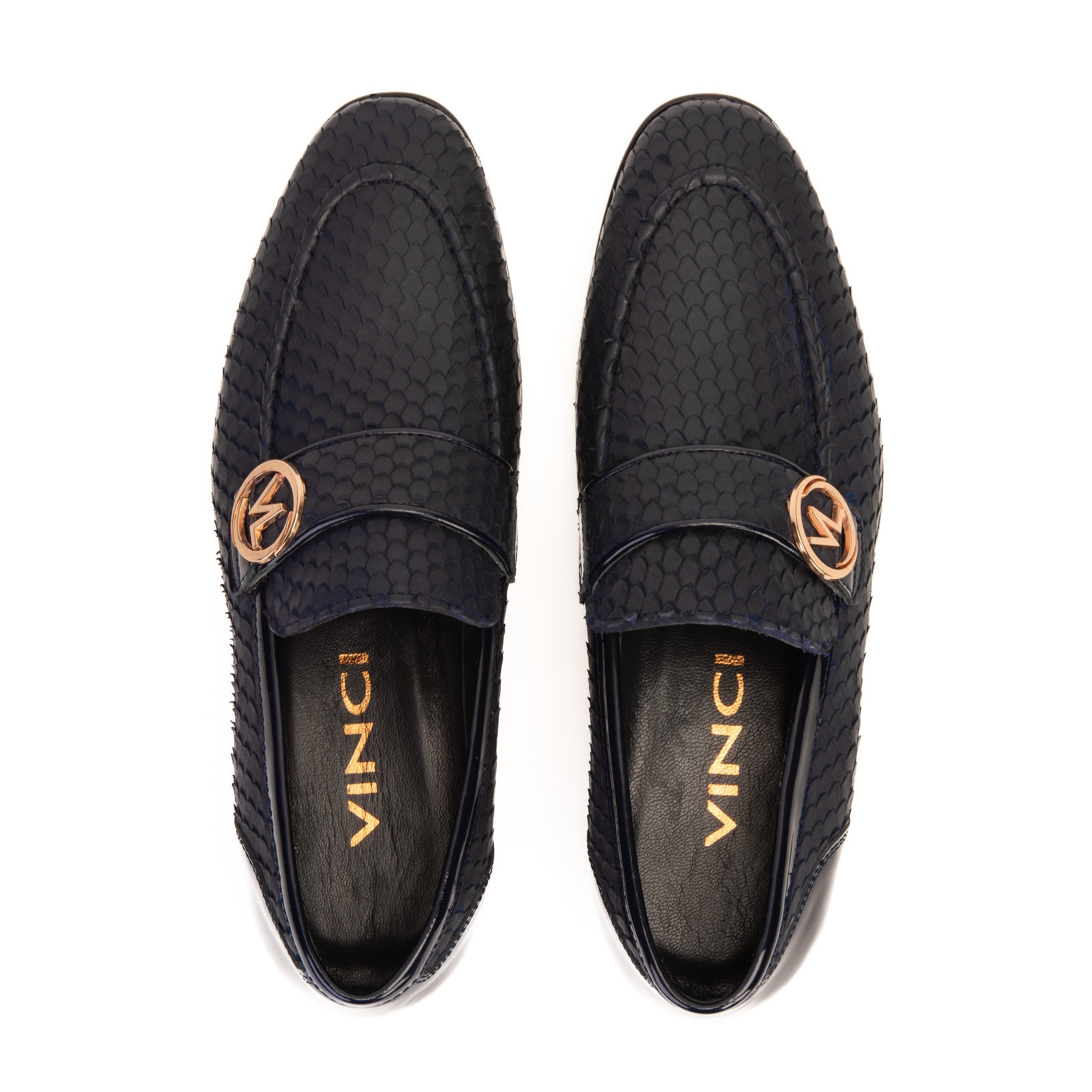 The Monarch Navy Blue Leather Dress Shoe - Vinci Leather