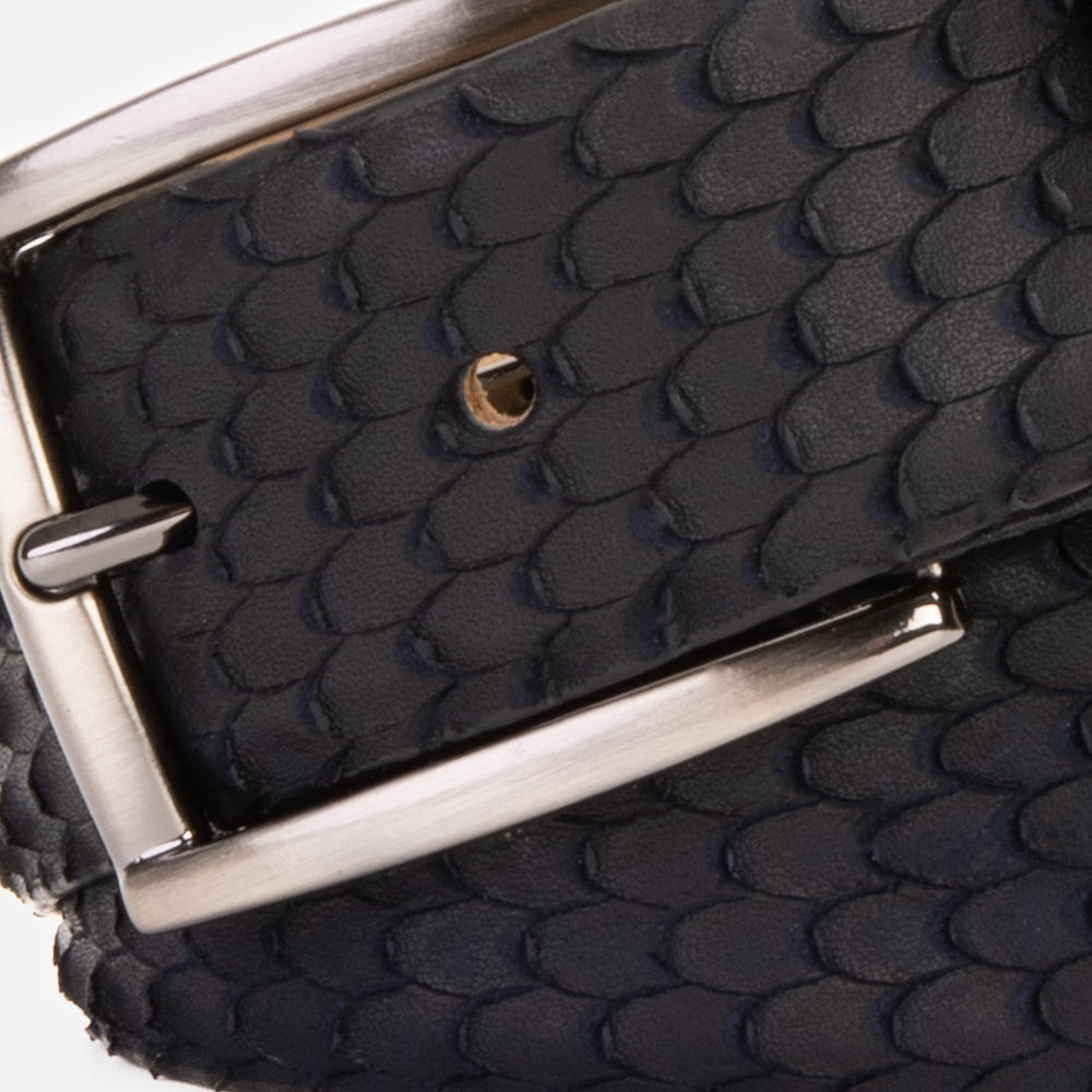 The Majesty Navy Blue Leather Belt - Vinci Leather