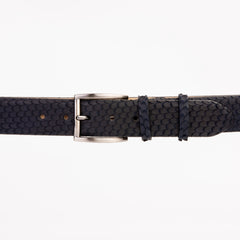The Majesty Navy Blue Leather Belt - Vinci Leather