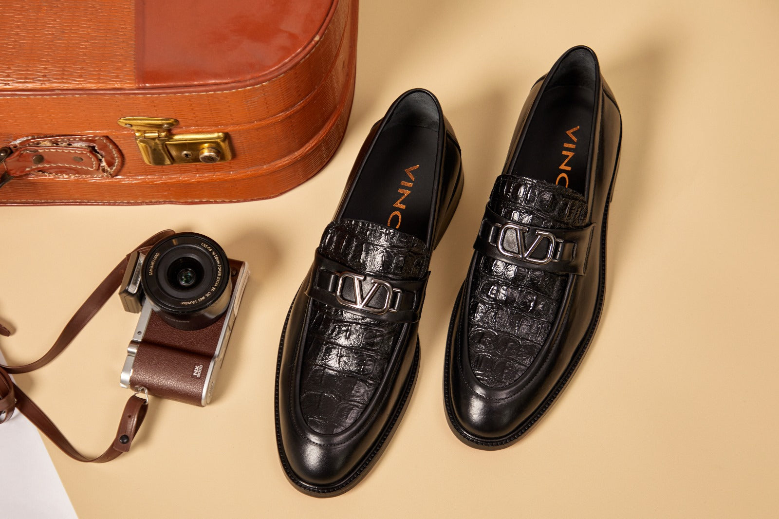 Amsterdam Black Bit Loafer Shoe - Vinci Leather
