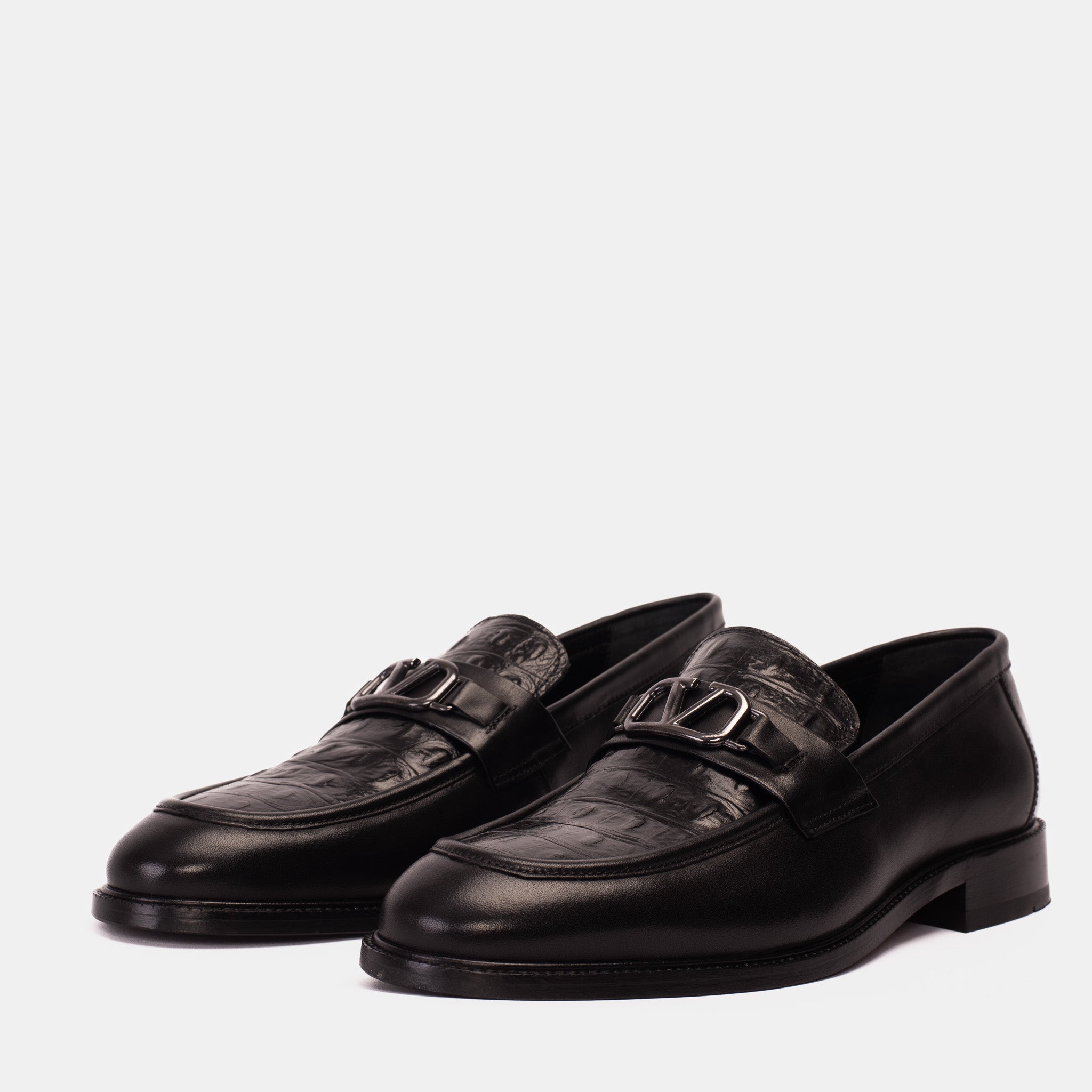 Amsterdam Black Bit Loafer Shoe - Vinci Leather