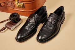 Amsterdam Black Bit Loafer Shoe - Vinci Leather