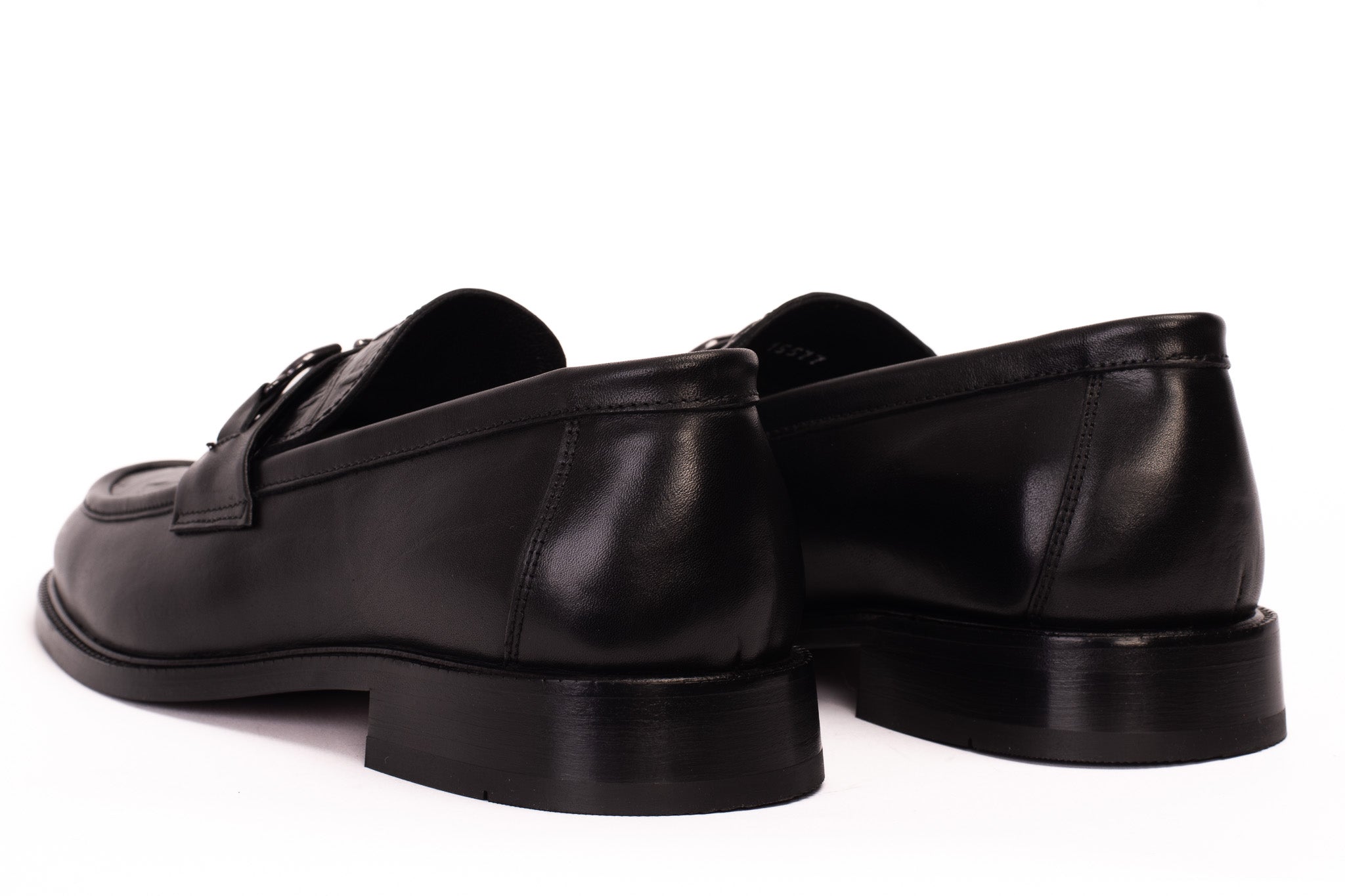 Amsterdam Black Bit Loafer Shoe - Vinci Leather