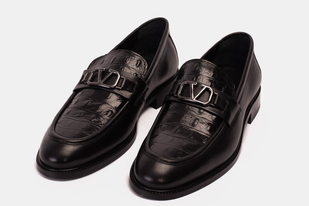 Amsterdam Black Bit Loafer Shoe - Vinci Leather