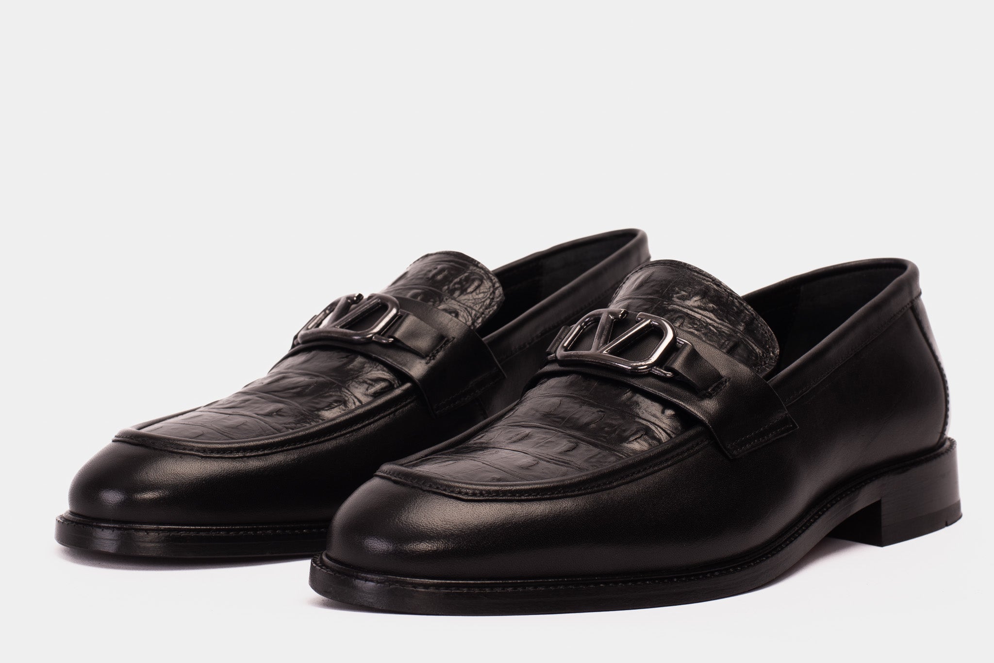 Amsterdam Black Bit Loafer Shoe - Vinci Leather
