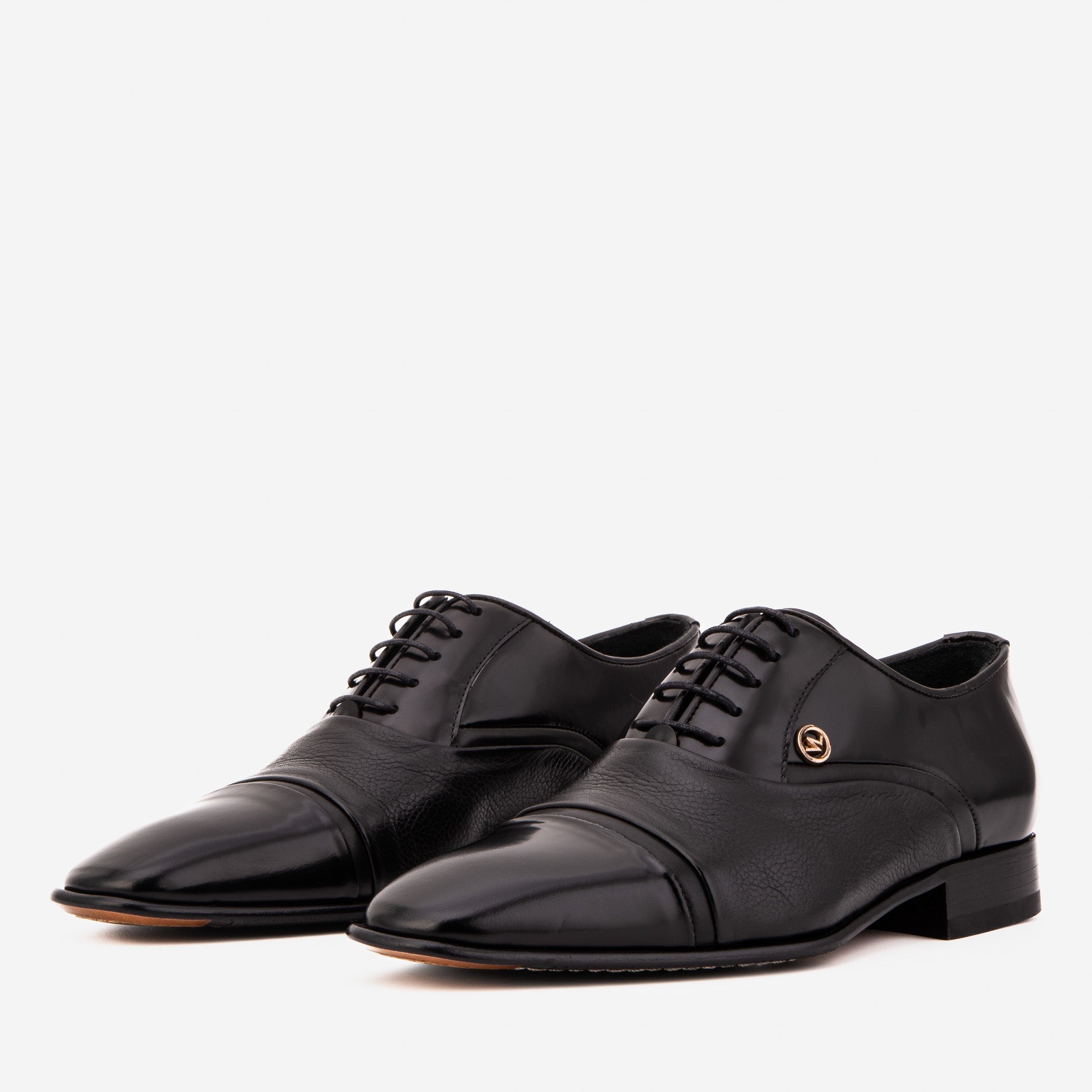 The Rockwell Handmade Black Leather Cap Toe Oxford Shoe - Vinci Leather