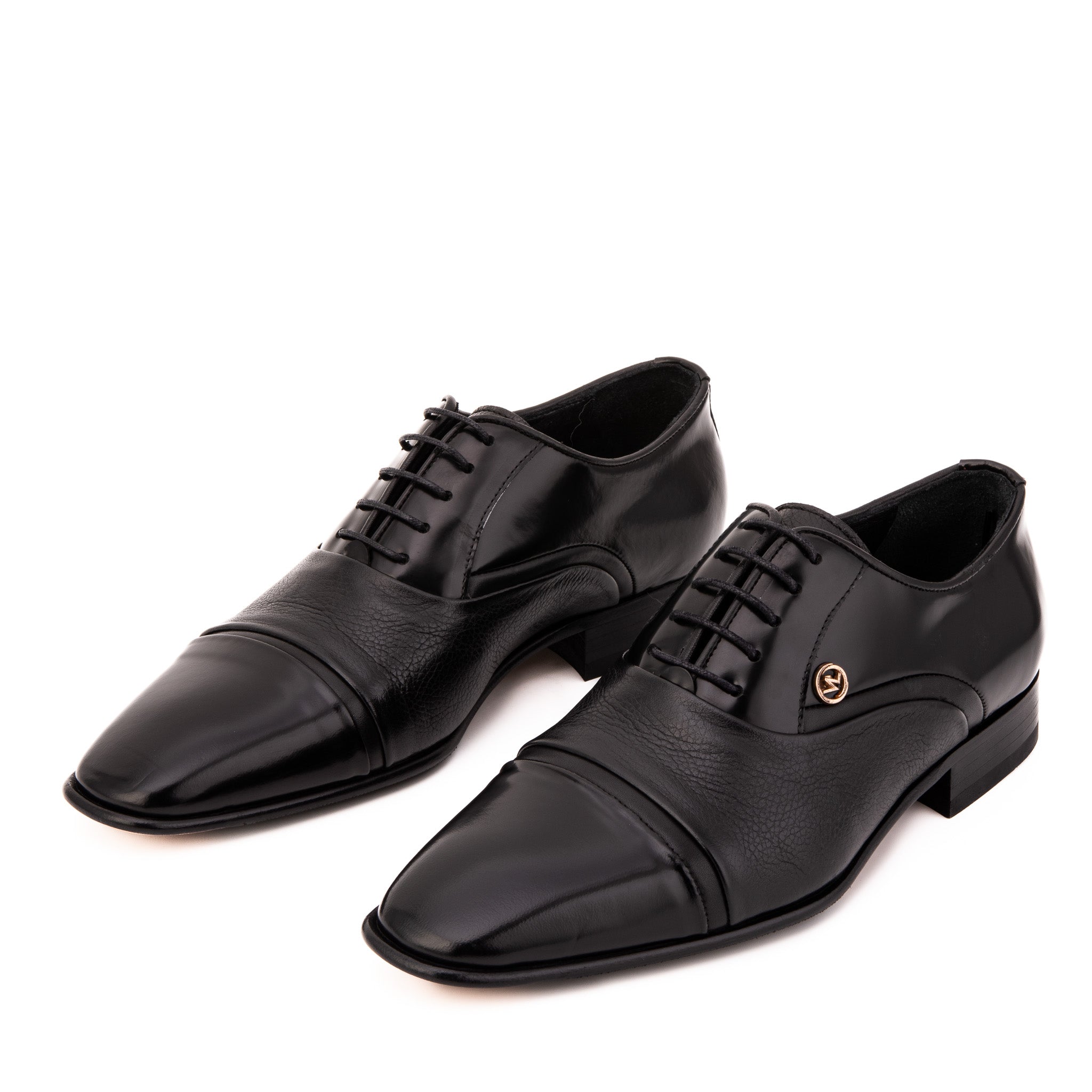 The Rockwell Handmade Black Leather Cap Toe Oxford Shoe - Vinci Leather