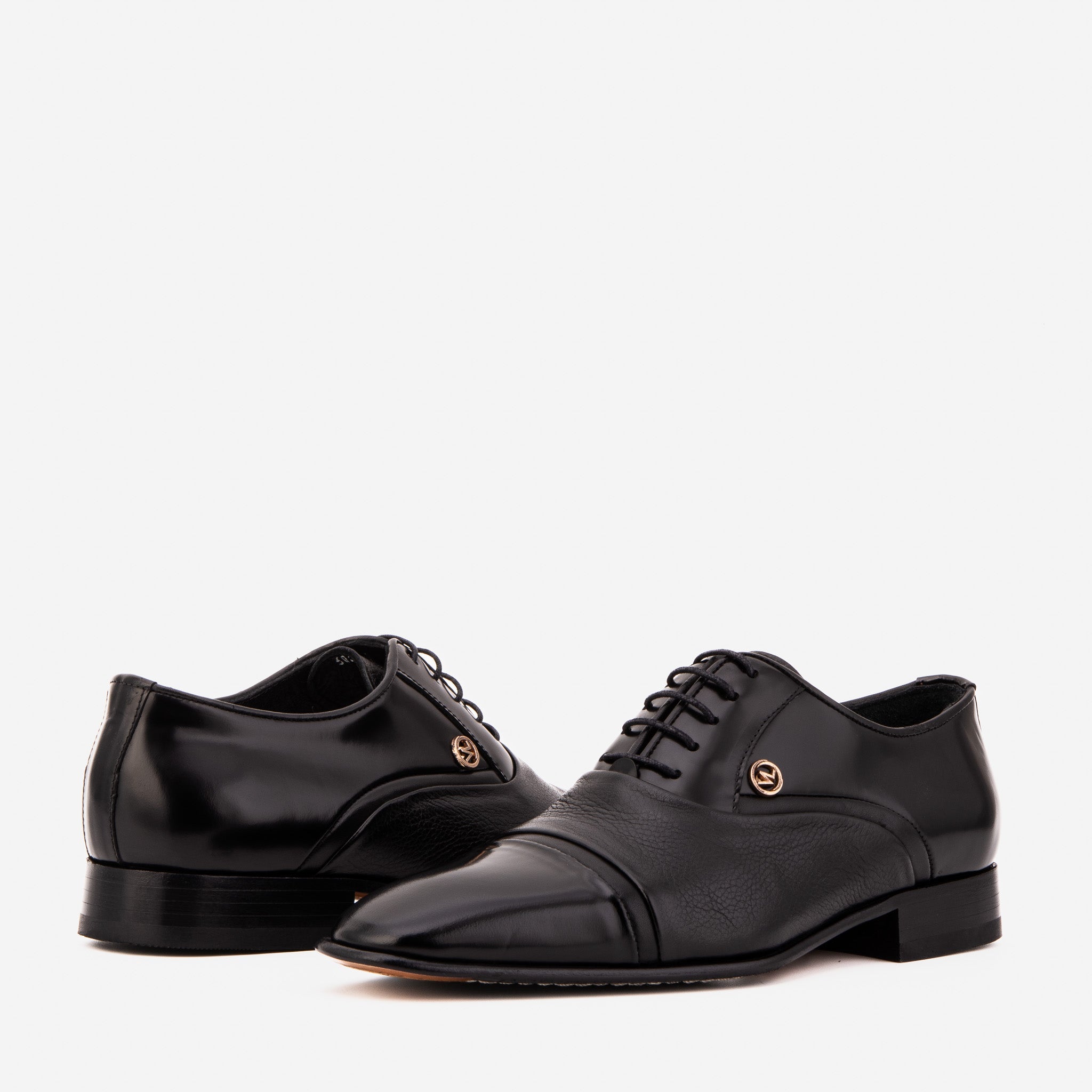 The Rockwell Handmade Black Leather Cap Toe Oxford Shoe - Vinci Leather