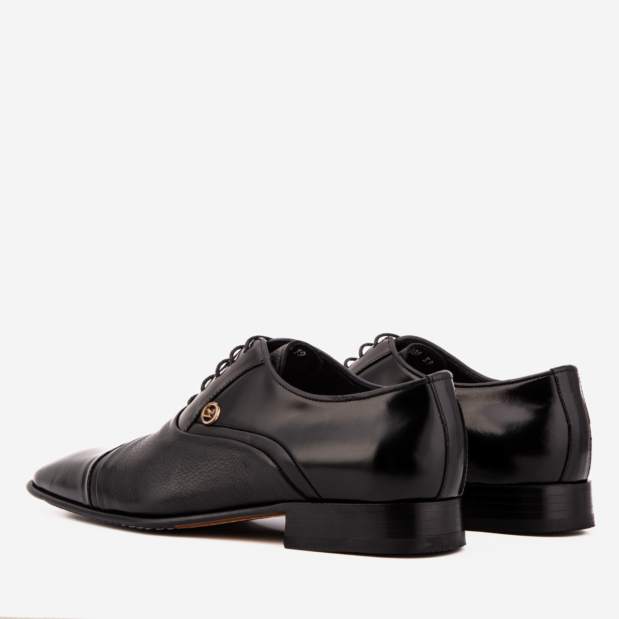 The Rockwell Handmade Black Leather Cap Toe Oxford Shoe - Vinci Leather