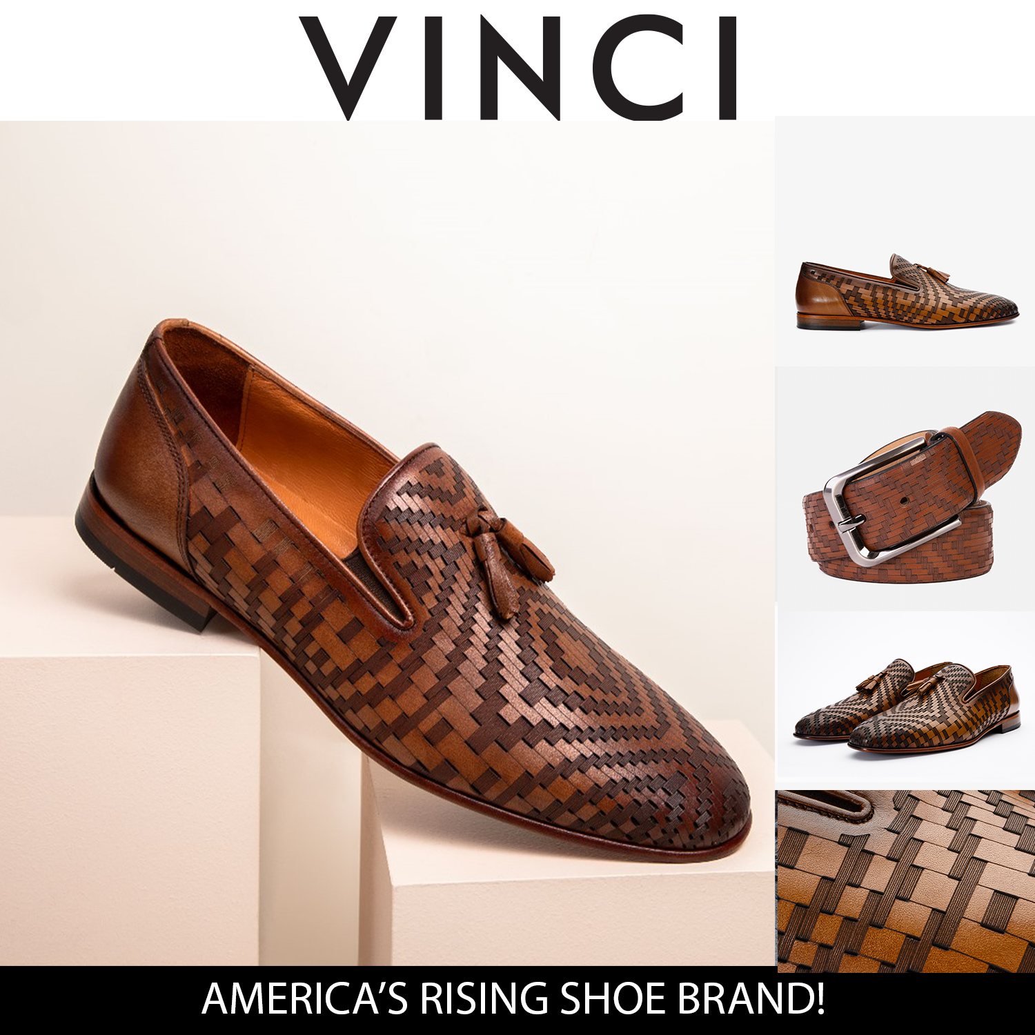 The Meram Brown Leather Tassel Slip-On Loafer Shoe - Vinci Leather