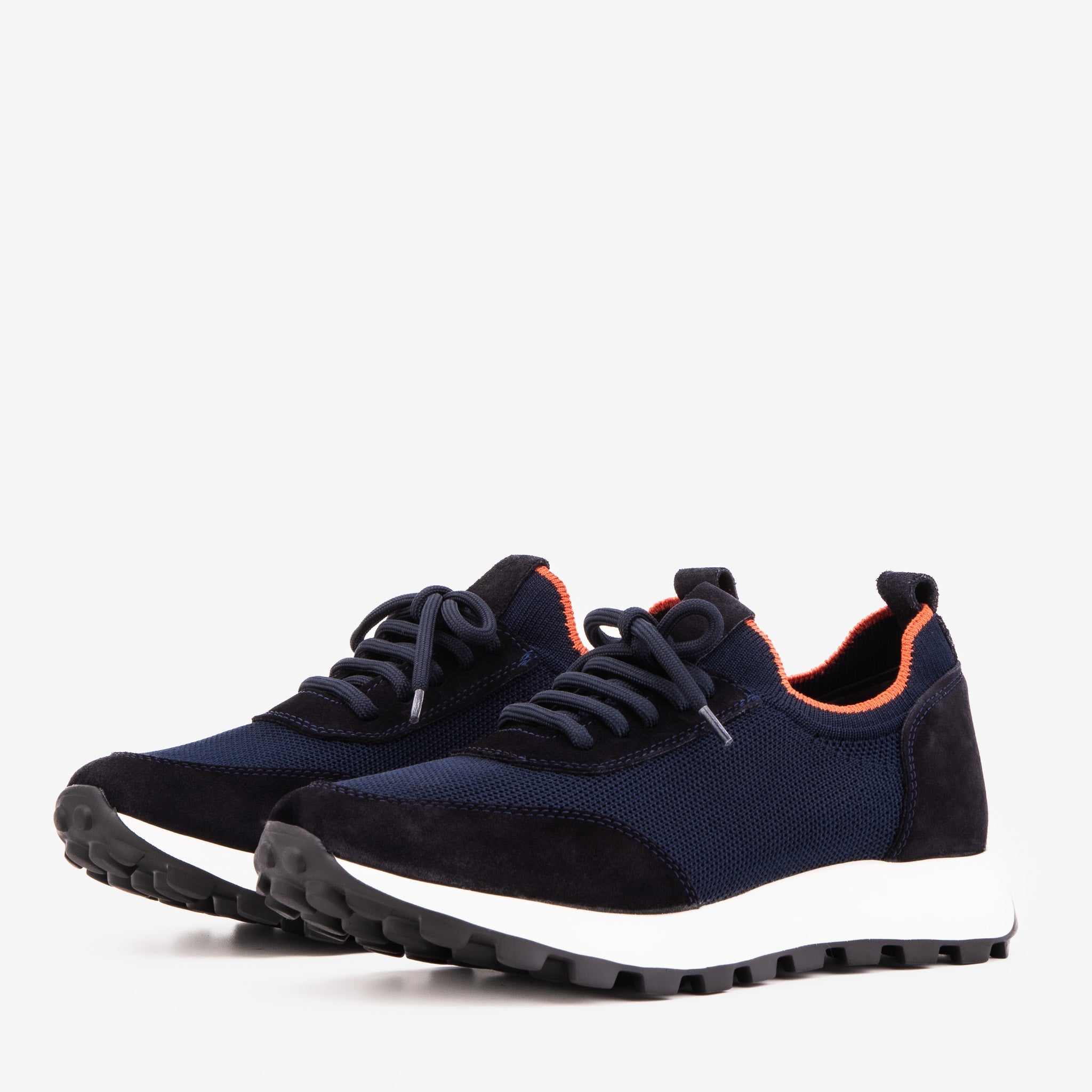 The Berlin Navy Suede Leather Sneaker - Vinci Leather