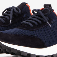 The Berlin Navy Suede Leather Sneaker - Vinci Leather