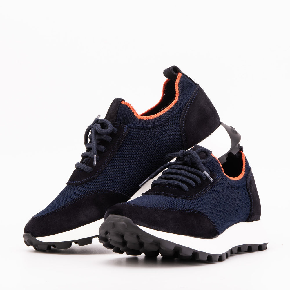 The Berlin Navy Suede Leather Sneaker - Vinci Leather