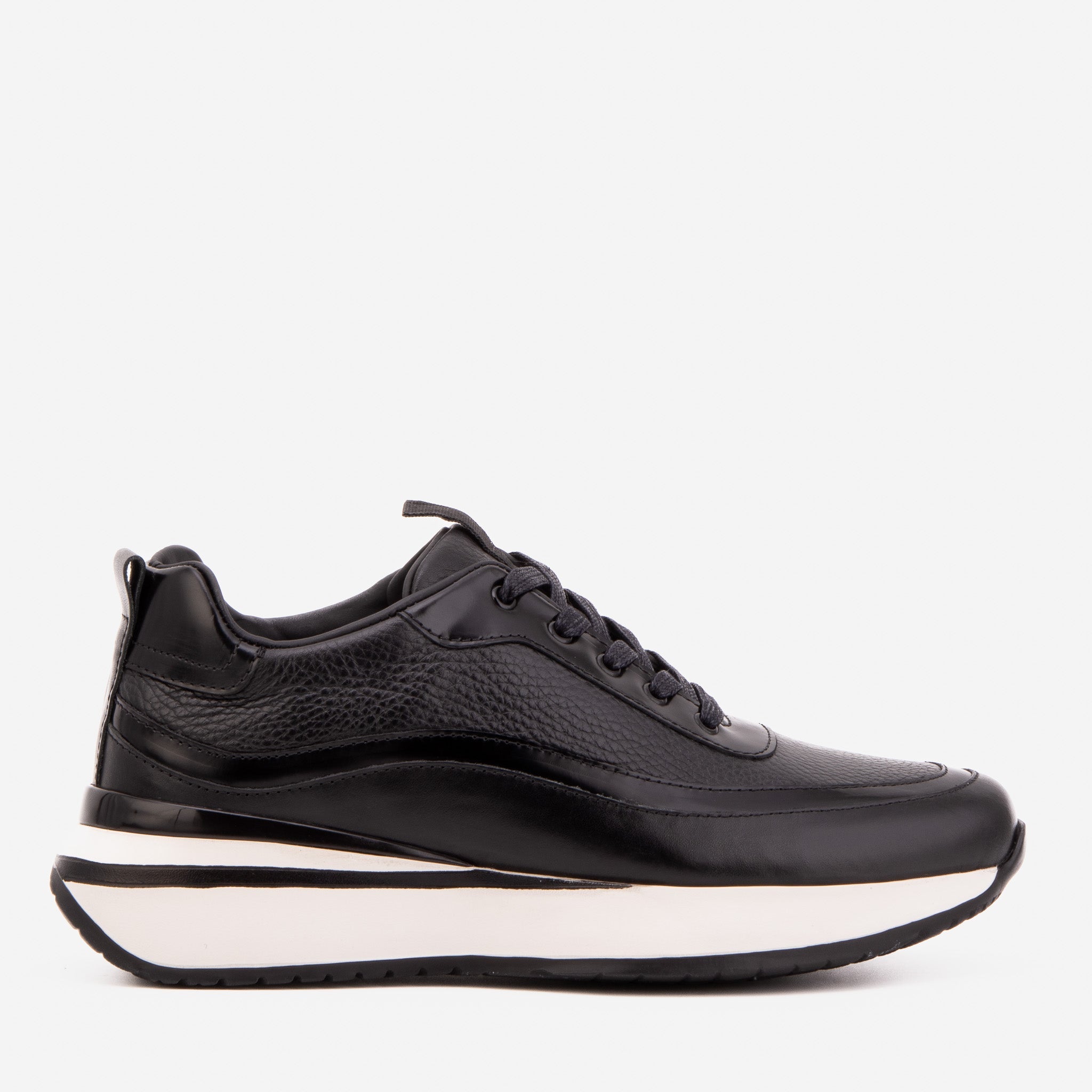 The Modena Black Leather Sneaker - Vinci Leather