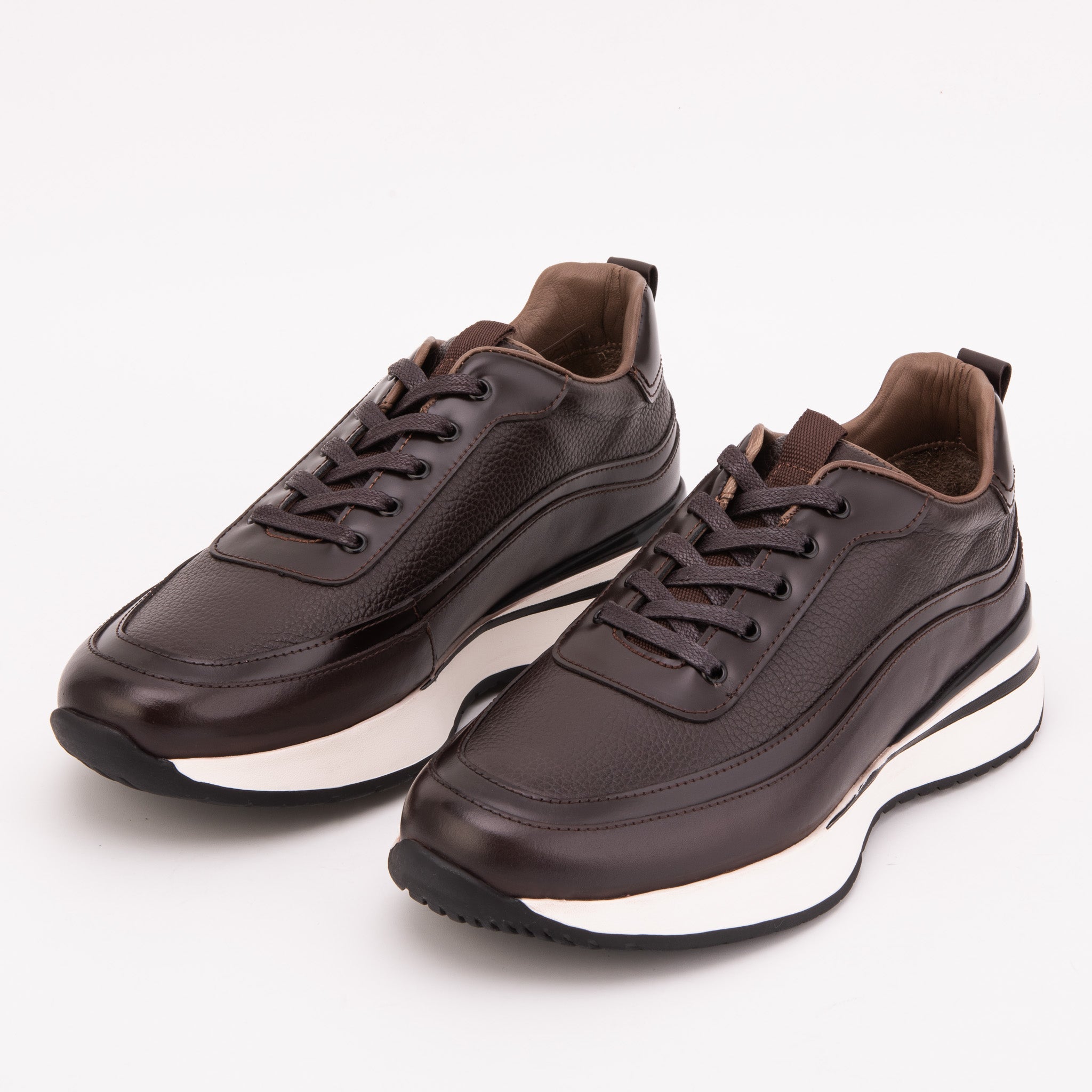 The Modena Brown Leather Sneaker - Vinci Leather