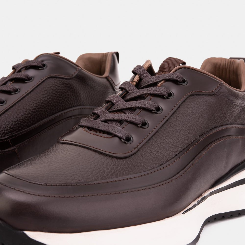 The Modena Brown Leather Sneaker - Vinci Leather