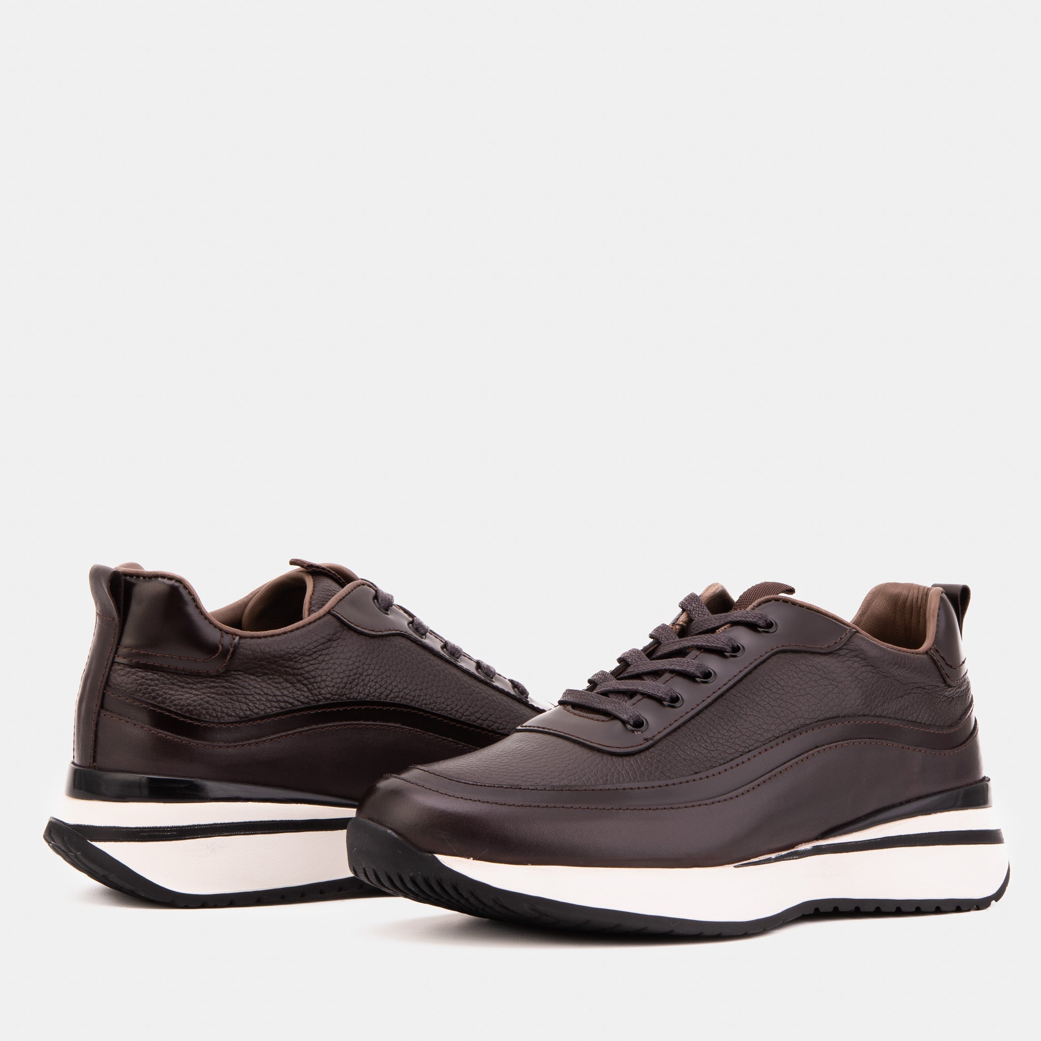 The Modena Brown Leather Sneaker - Vinci Leather