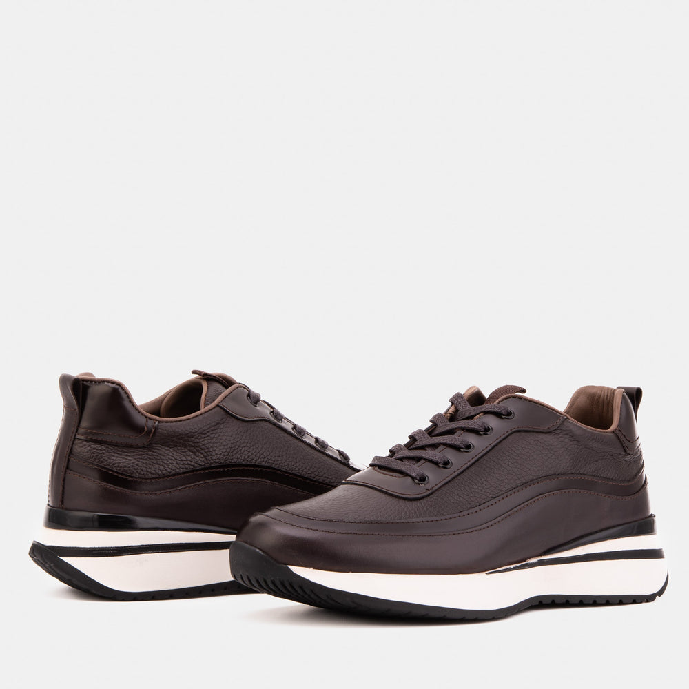 The Modena Brown Leather Sneaker - Vinci Leather