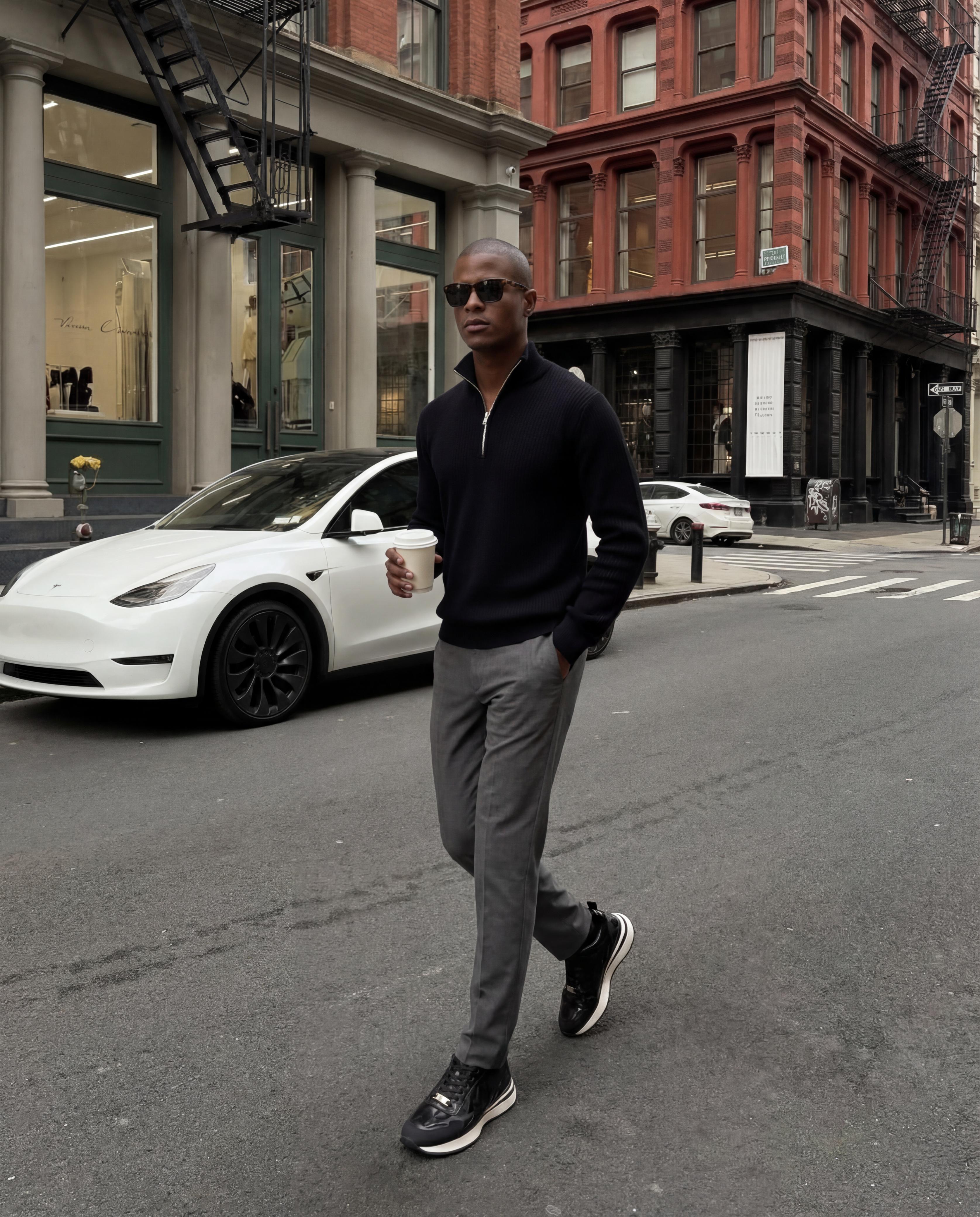 The Veneto Black Leather Sneaker - Vinci Leather