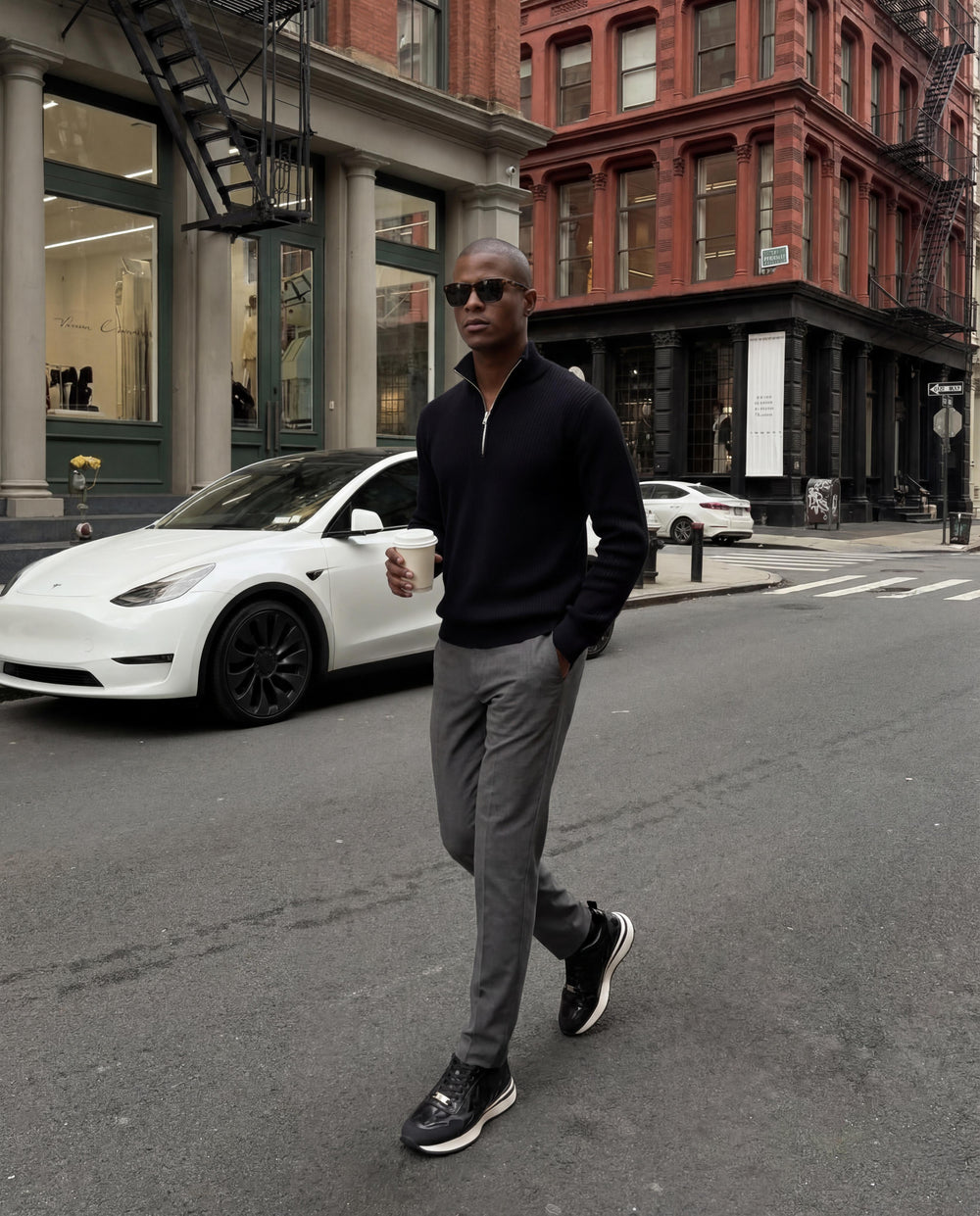 The Veneto Black Leather Sneaker - Vinci Leather