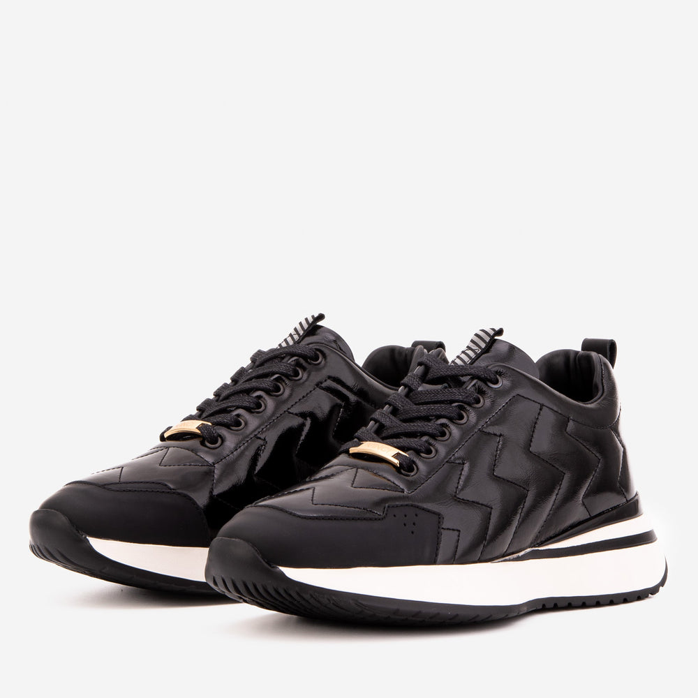 The Veneto Black Leather Sneaker - Vinci Leather