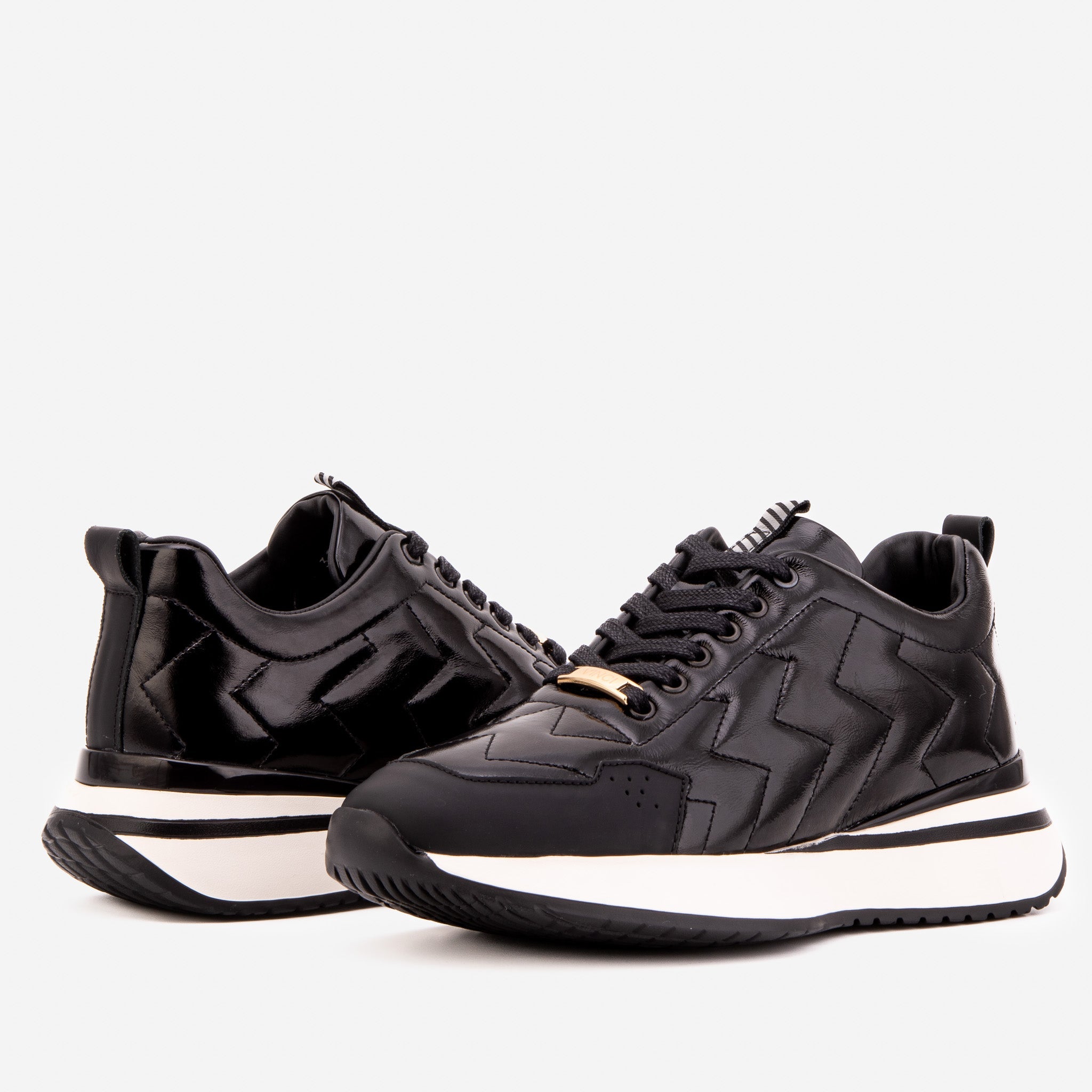 The Veneto Black Leather Sneaker - Vinci Leather